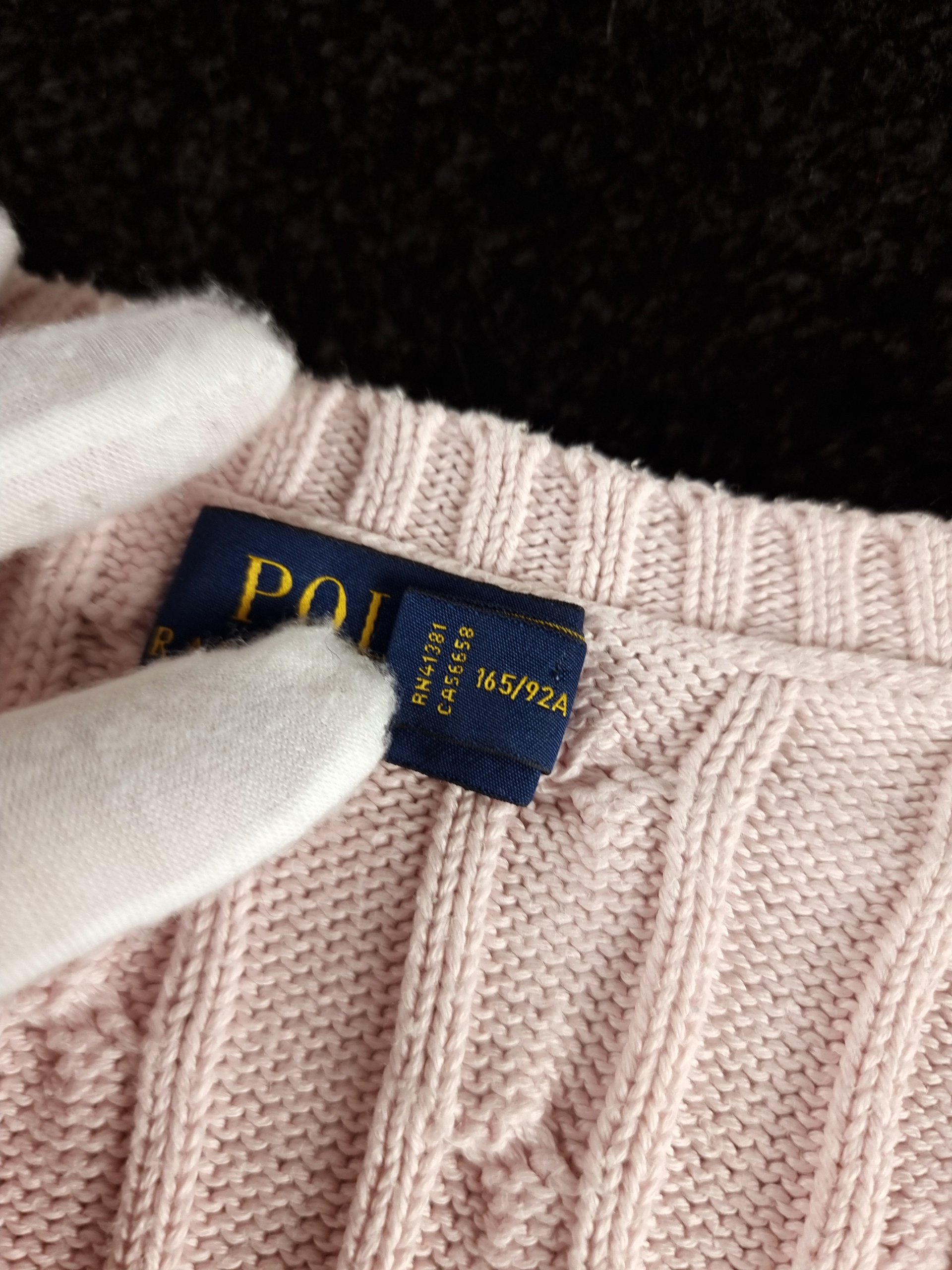 Sweater Cable Knit Polo Ralph Lauren Women's M Pink image 4