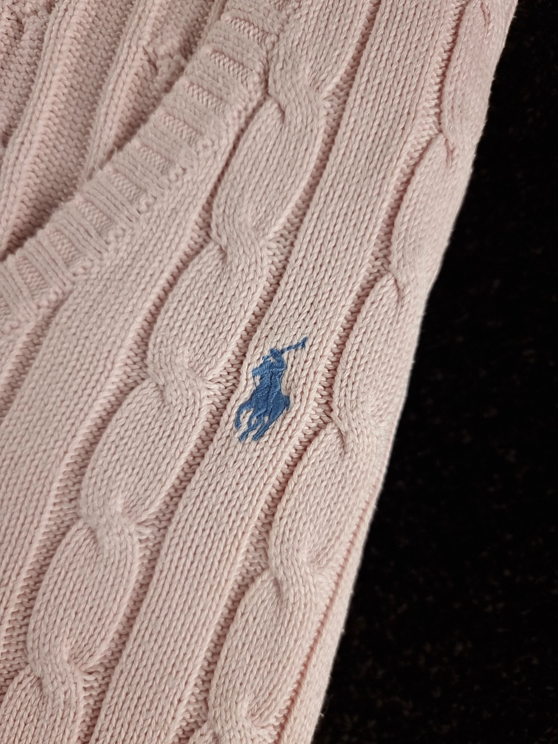 Sweater Cable Knit Polo Ralph Lauren Women's M Pink image 5