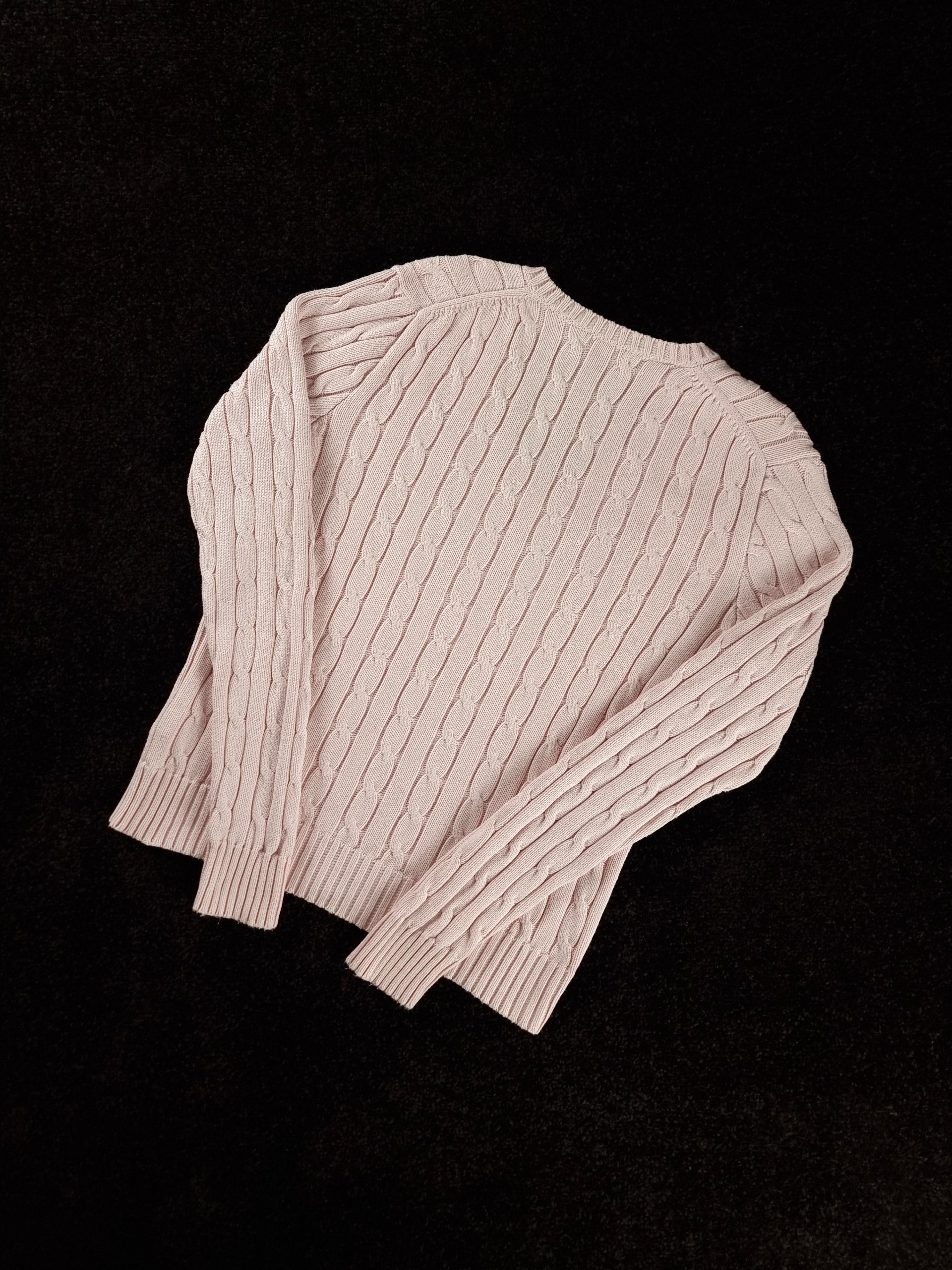 Sweater Cable Knit Polo Ralph Lauren Women's M Pink image 6