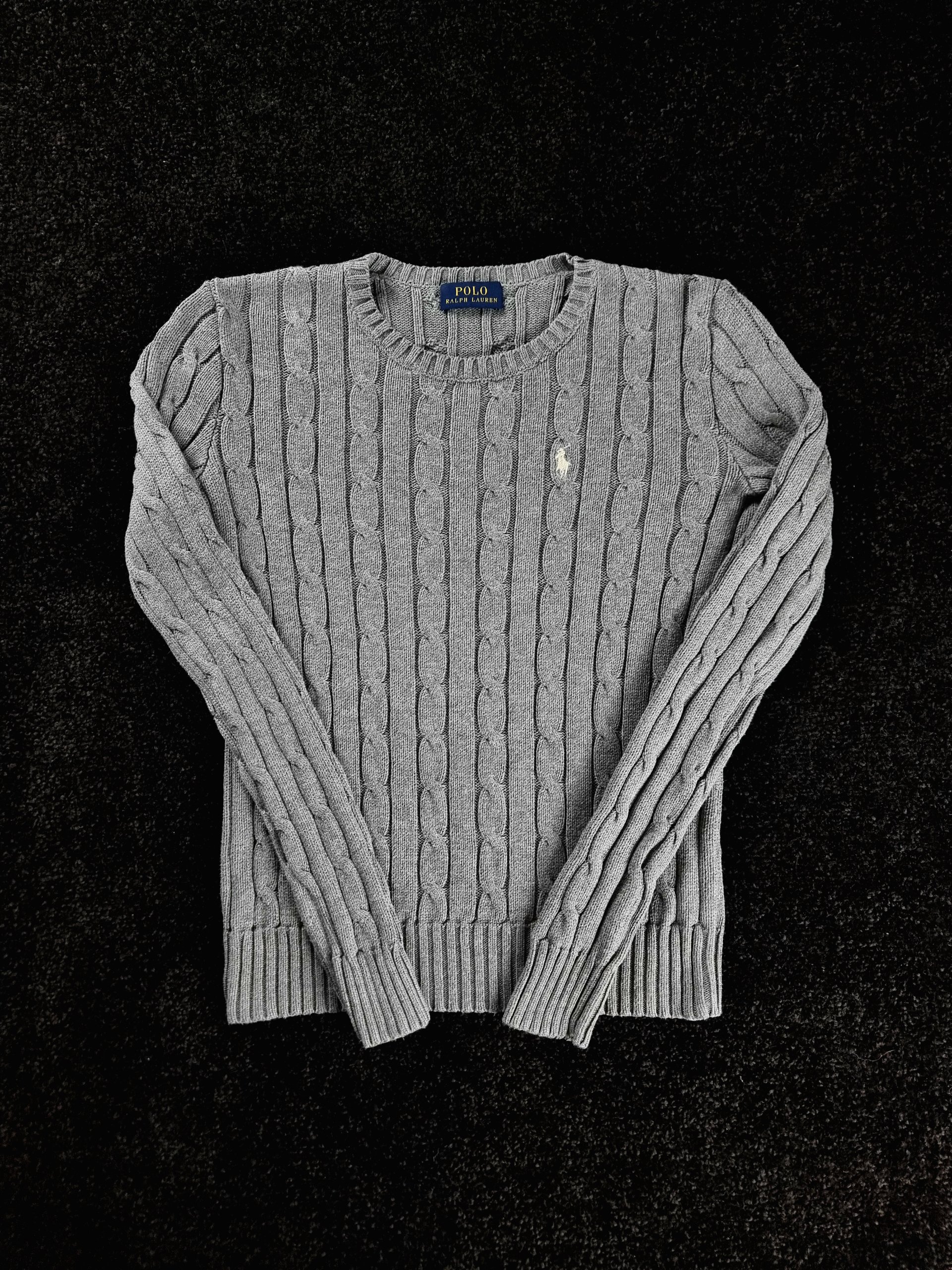 Sweater Cable Knit Polo Ralph Lauren Women's XS Grey image 2