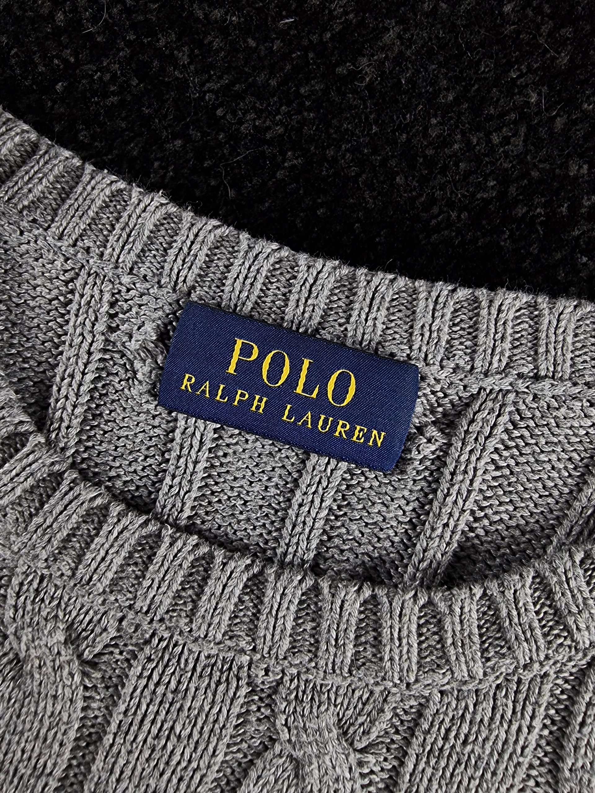 Sweater Cable Knit Polo Ralph Lauren Women's XS Grey image 3