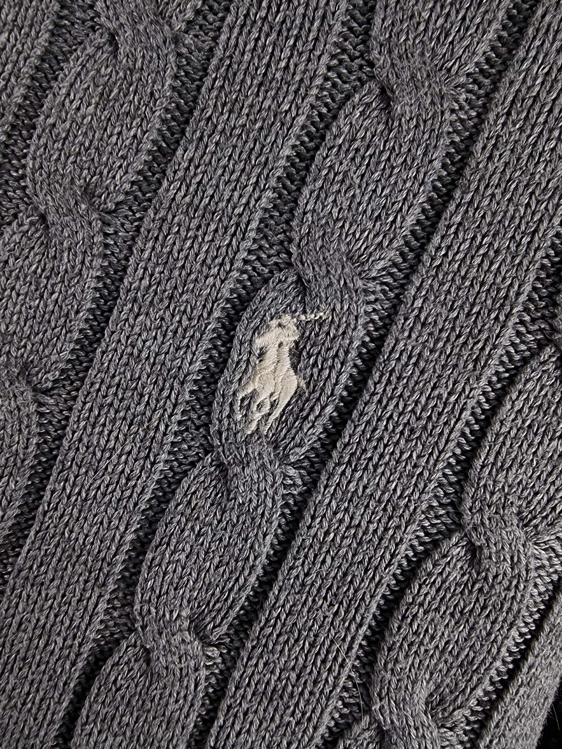Sweater Cable Knit Polo Ralph Lauren Women's XS Grey image 4