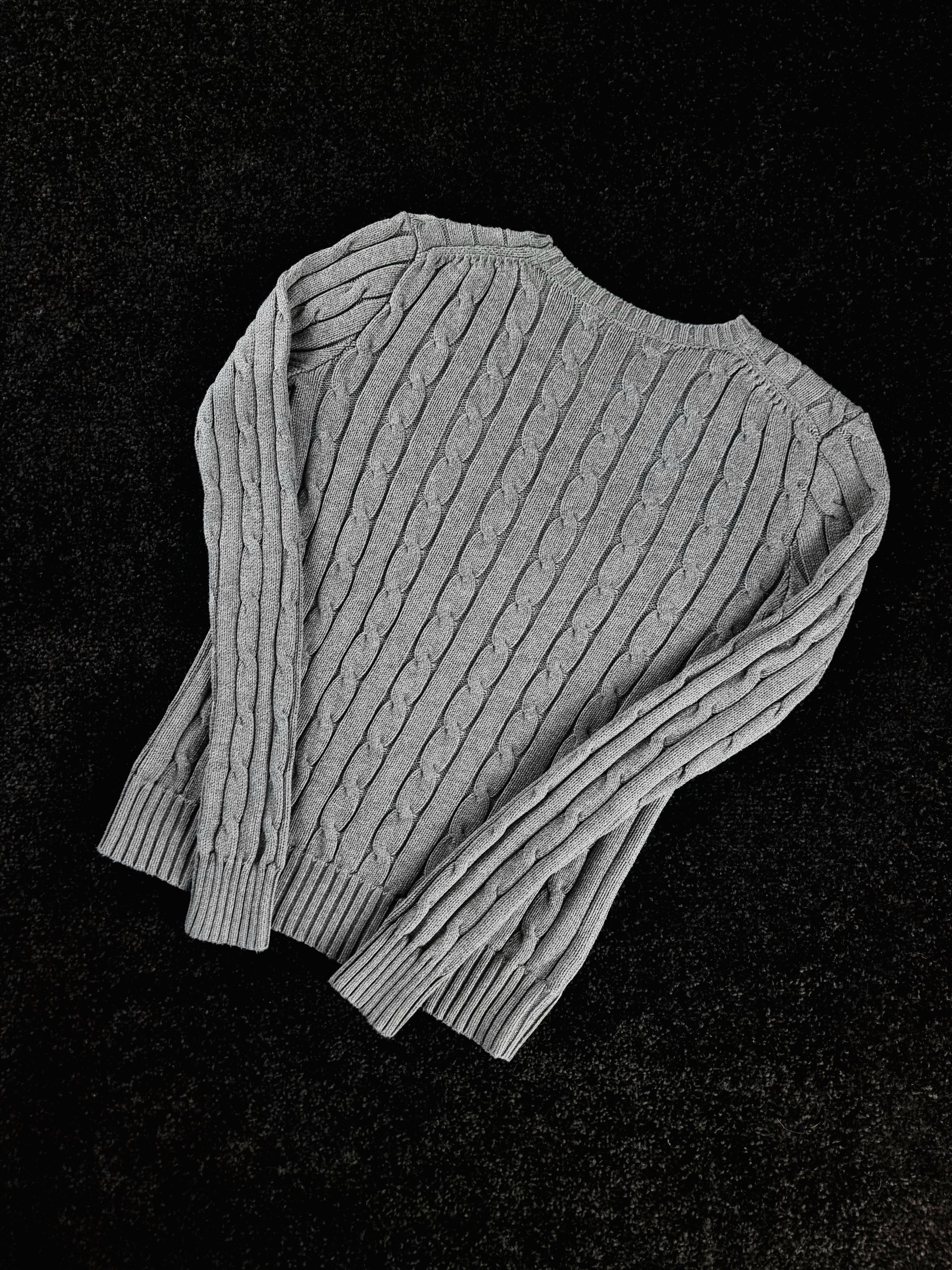 Sweater Cable Knit Polo Ralph Lauren Women's XS Grey image 5