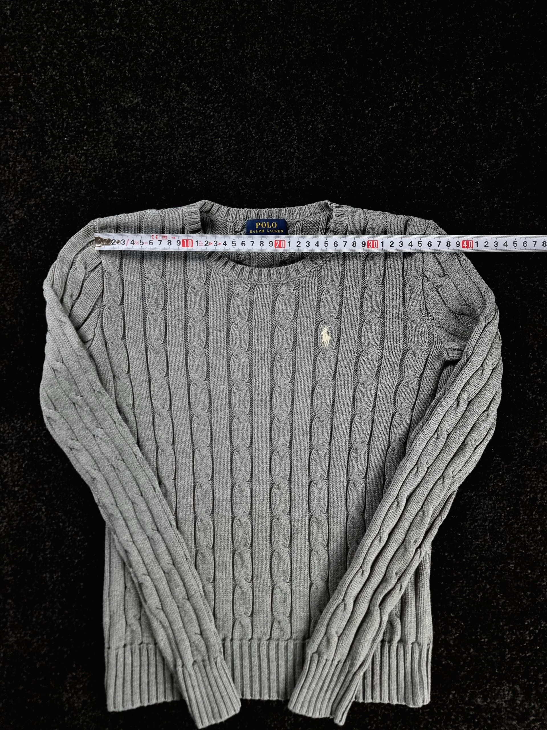 Sweater Cable Knit Polo Ralph Lauren Women's XS Grey image 7