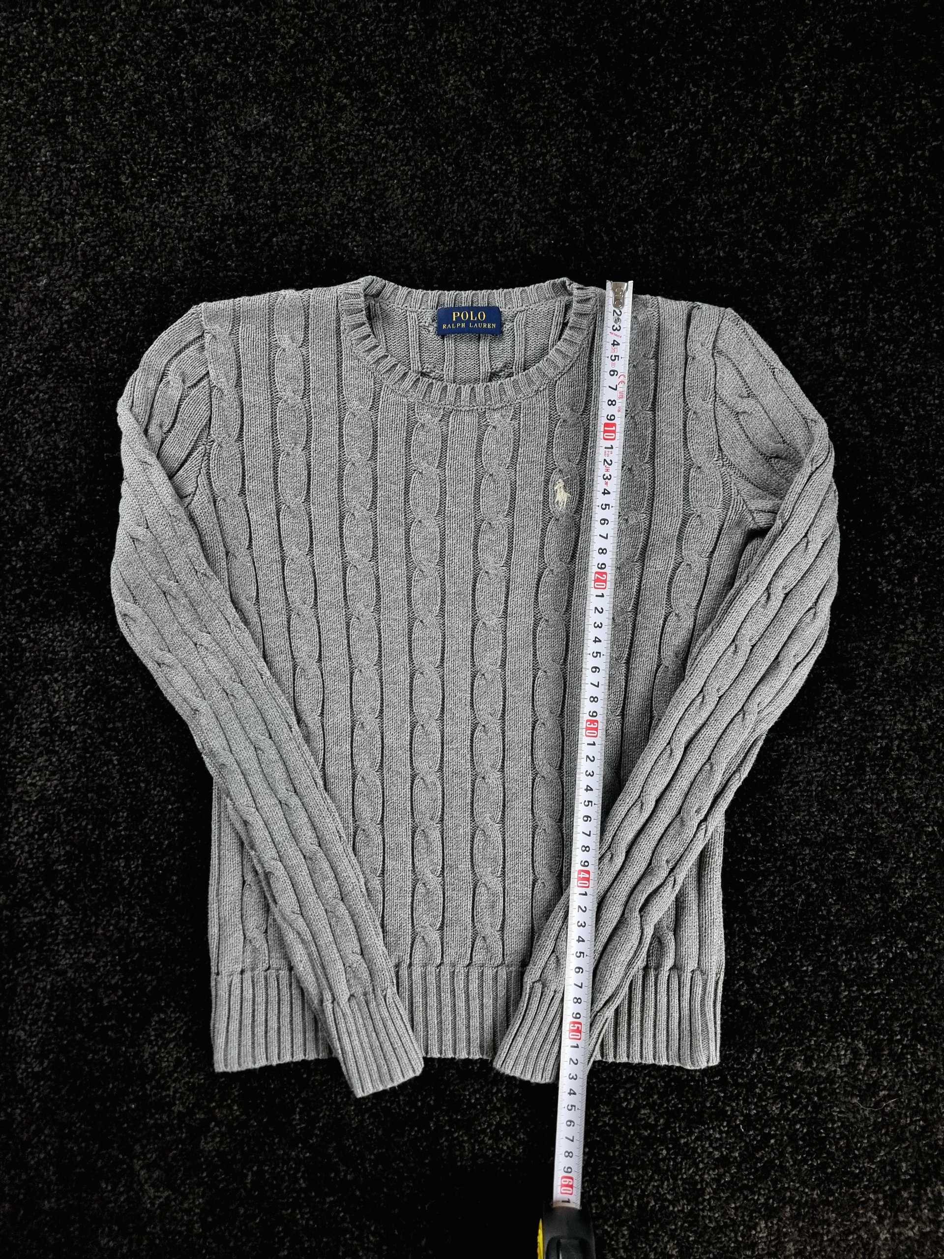 Sweater Cable Knit Polo Ralph Lauren Women's XS Grey image 8