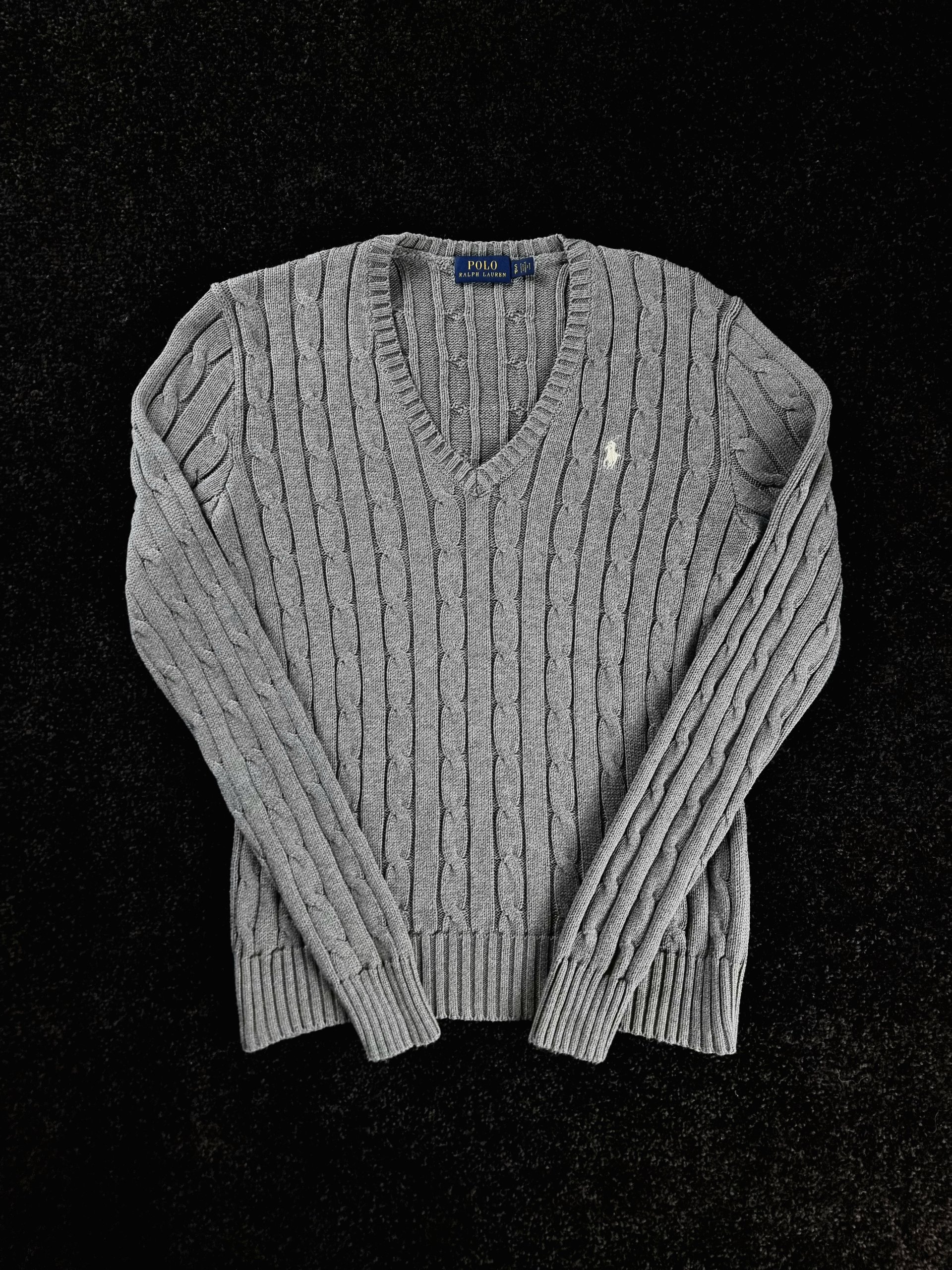 Sweater Cable Knit Polo Ralph Lauren Men S Grey image 2