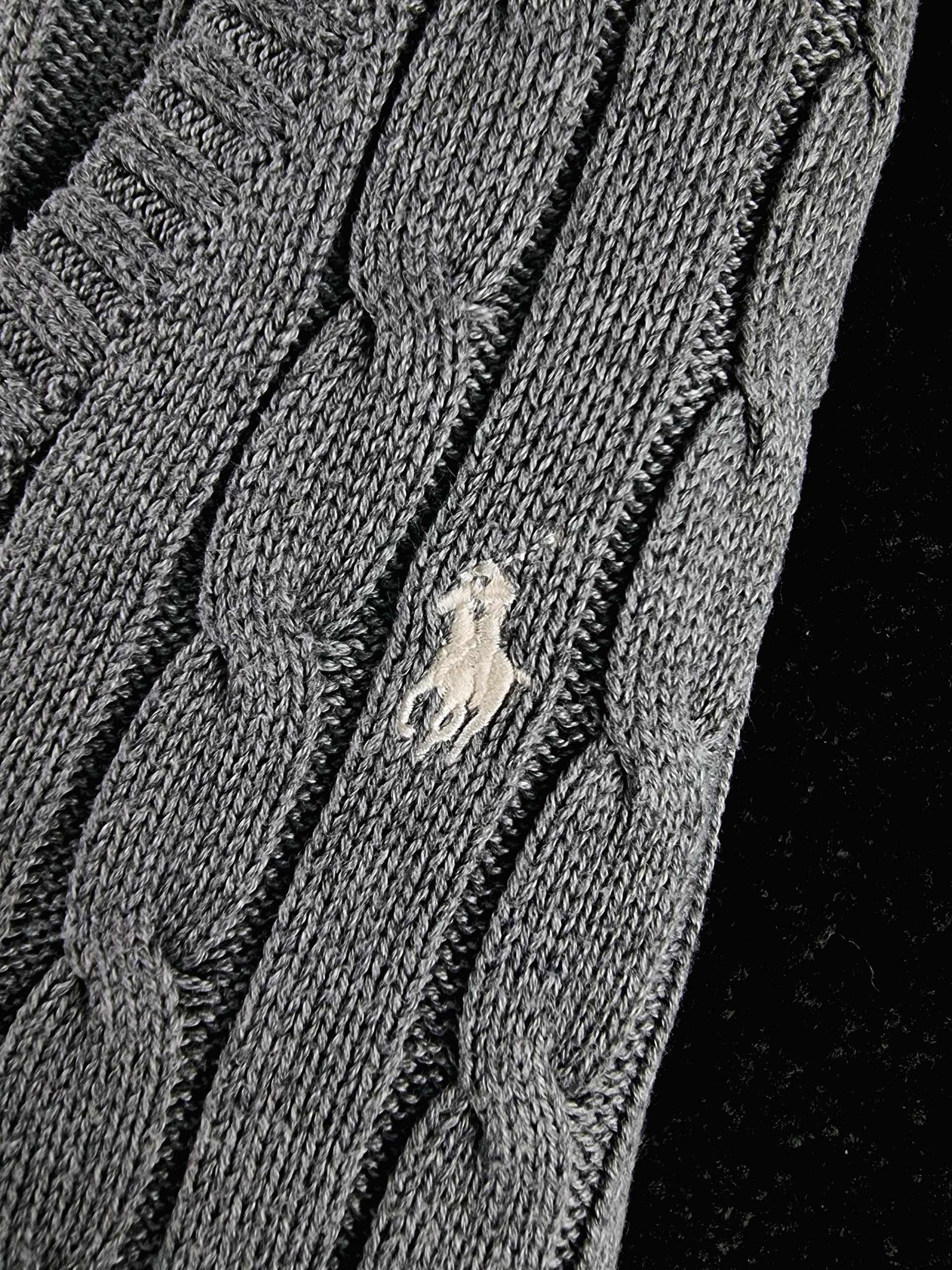 Sweater Cable Knit Polo Ralph Lauren Men S Grey image 5