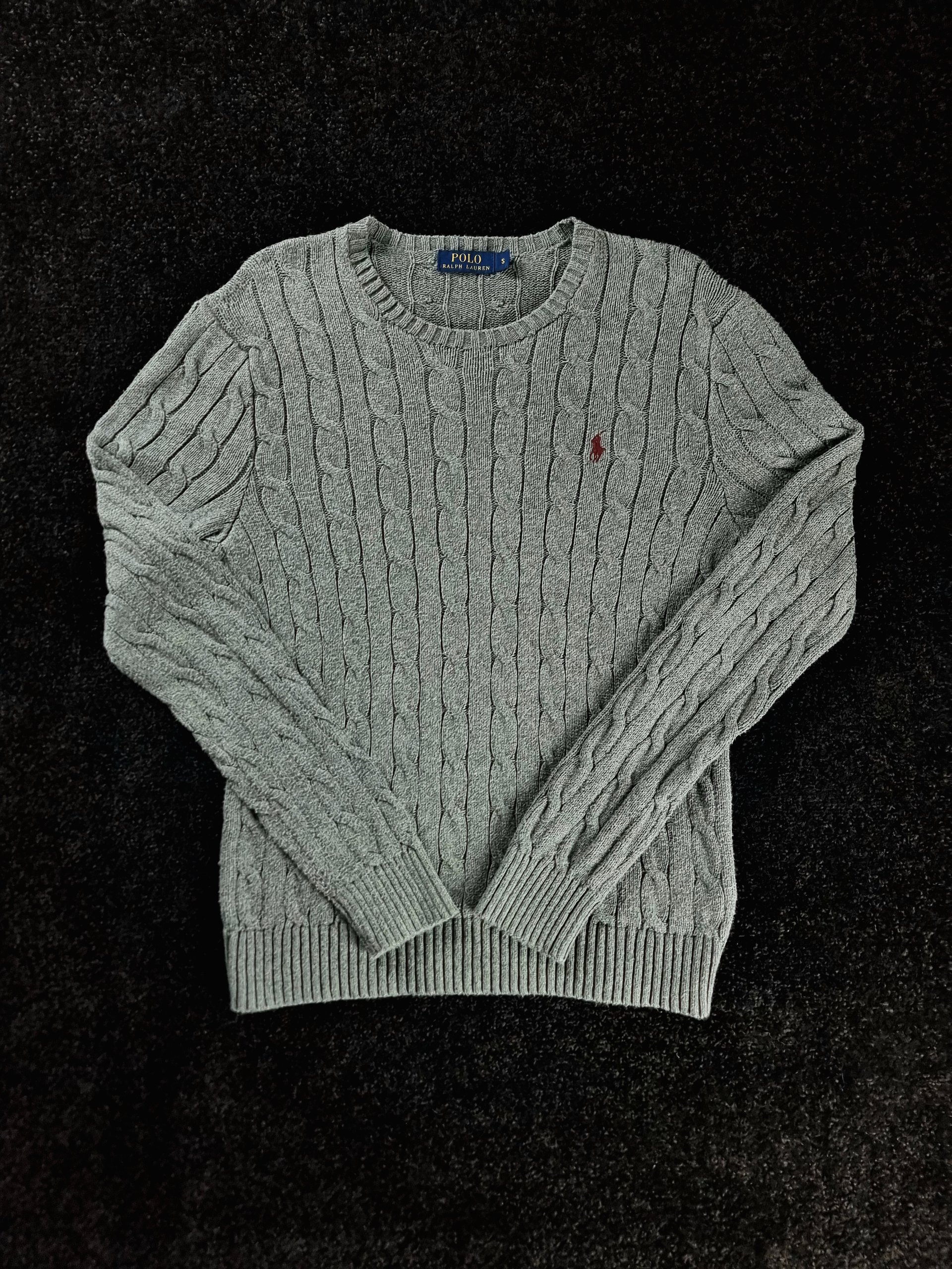 Sweater Cable Knit Polo Ralph Lauren Men S Grey image 2