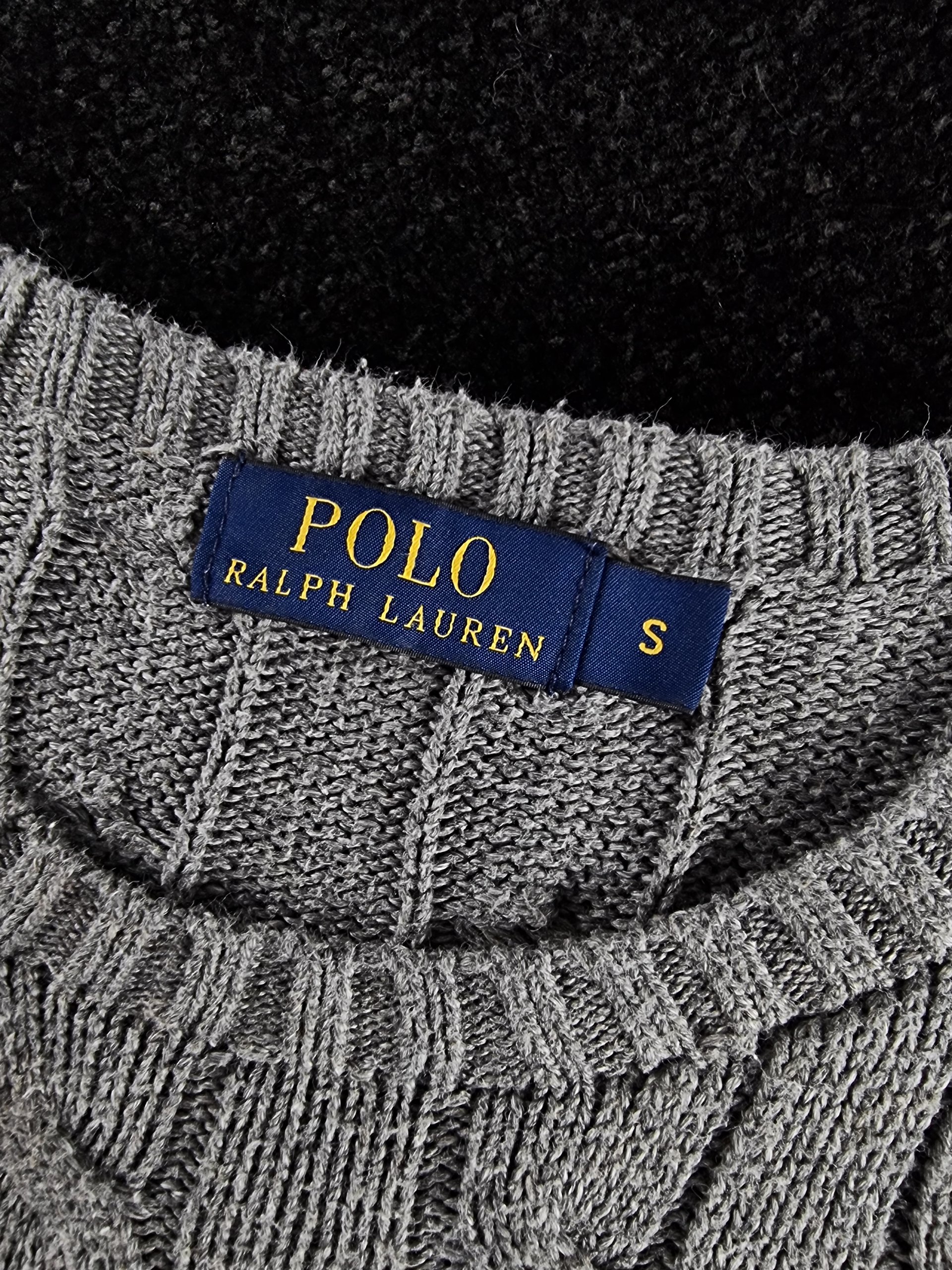 Sweater Cable Knit Polo Ralph Lauren Men S Grey image 3