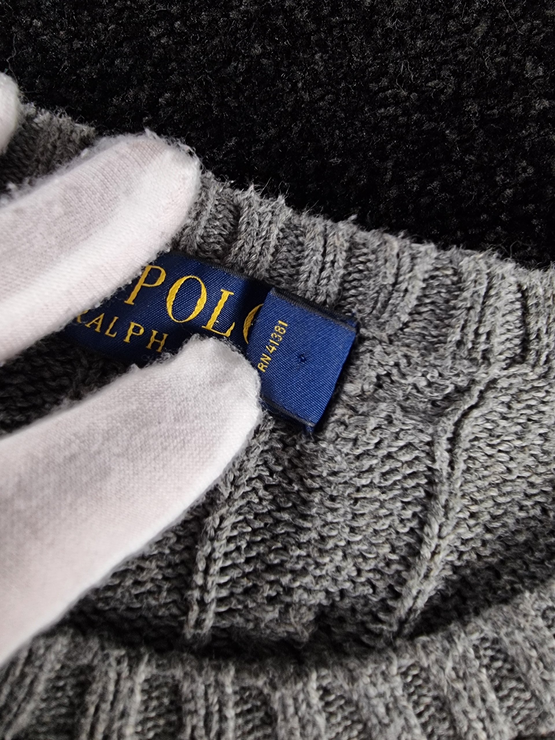 Sweater Cable Knit Polo Ralph Lauren Men S Grey image 4