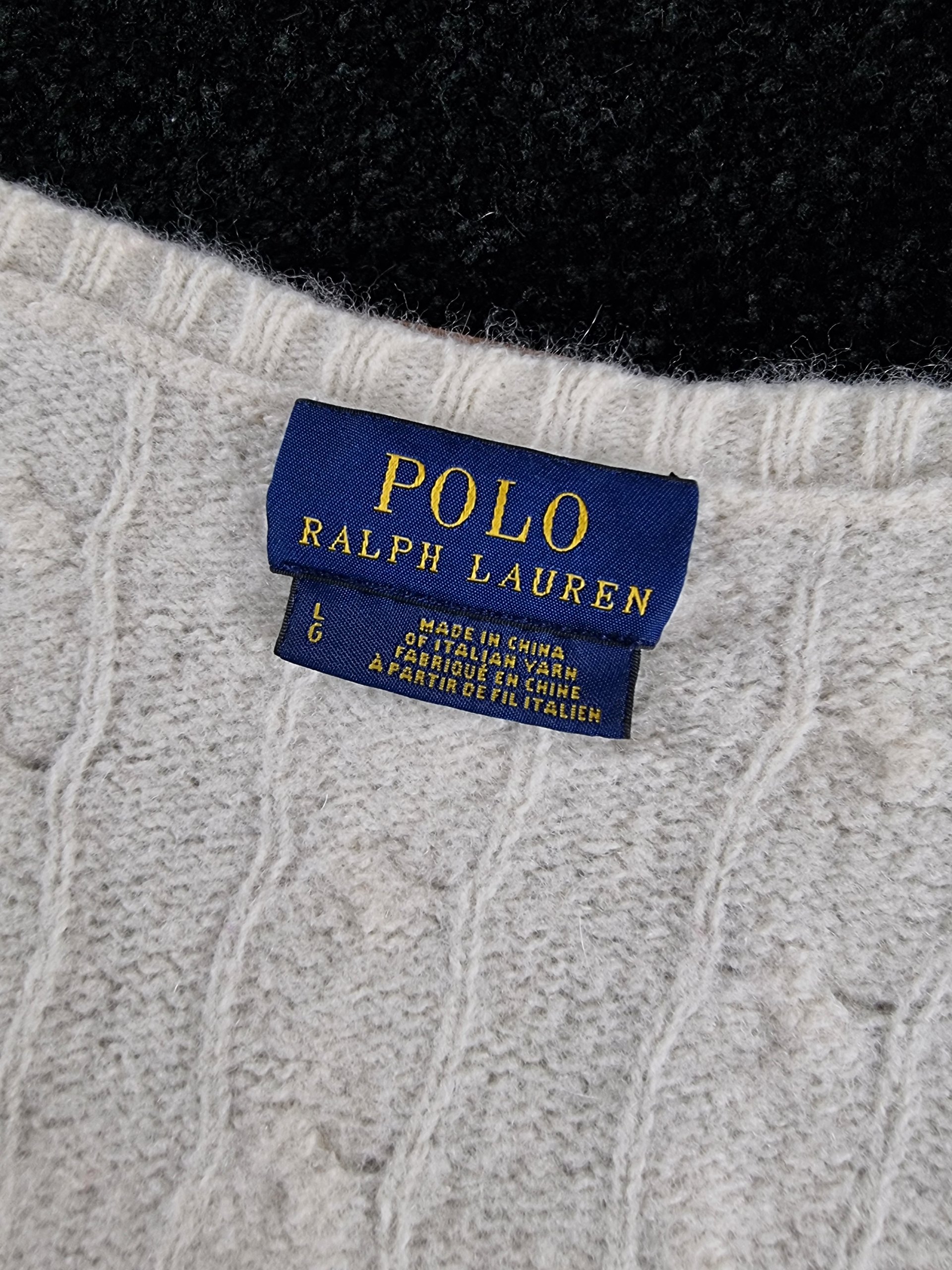 Sweater Cable Knit Polo Ralph Lauren Women's S White image 3