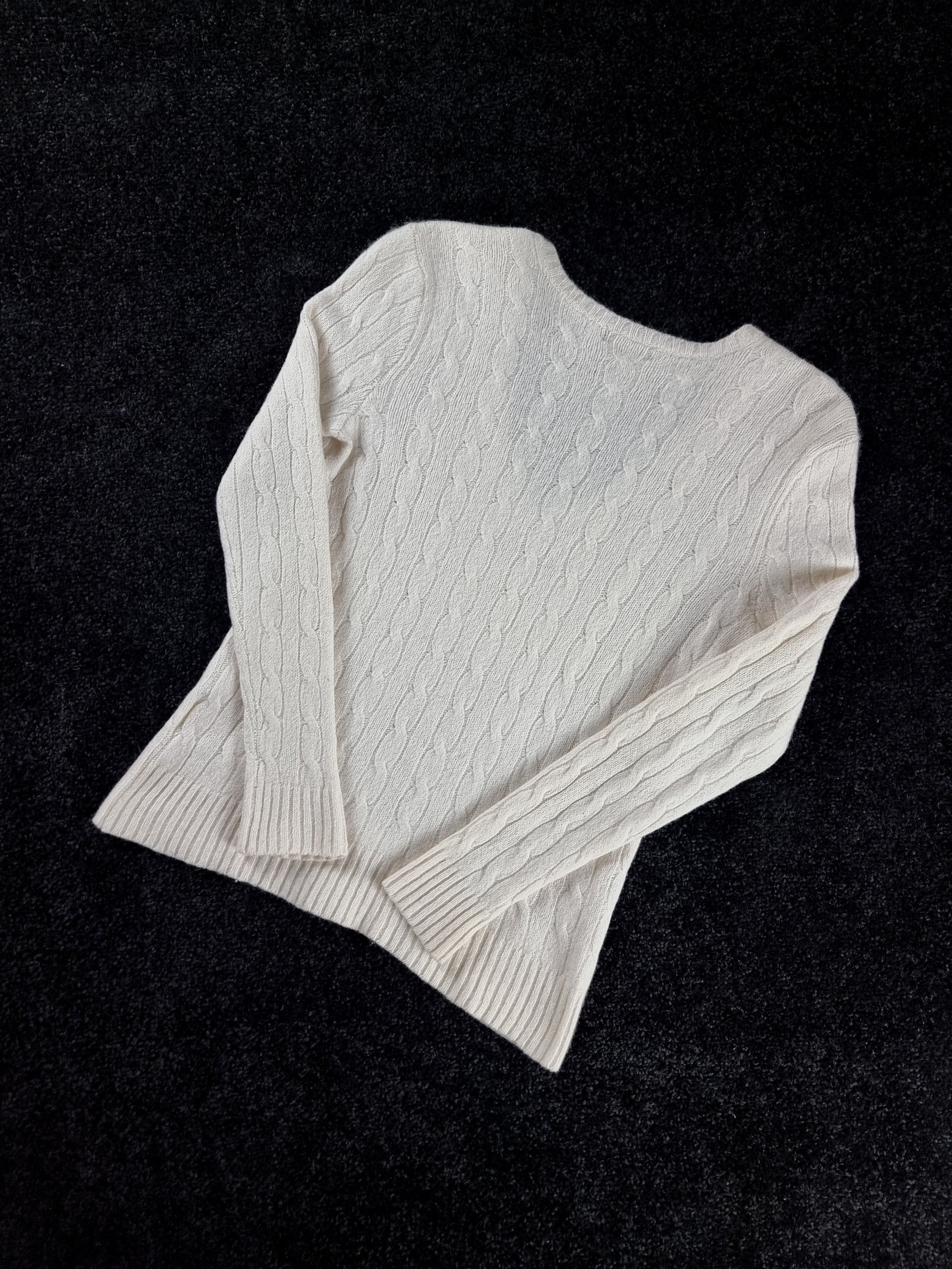 Sweater Cable Knit Polo Ralph Lauren Women's S White image 6