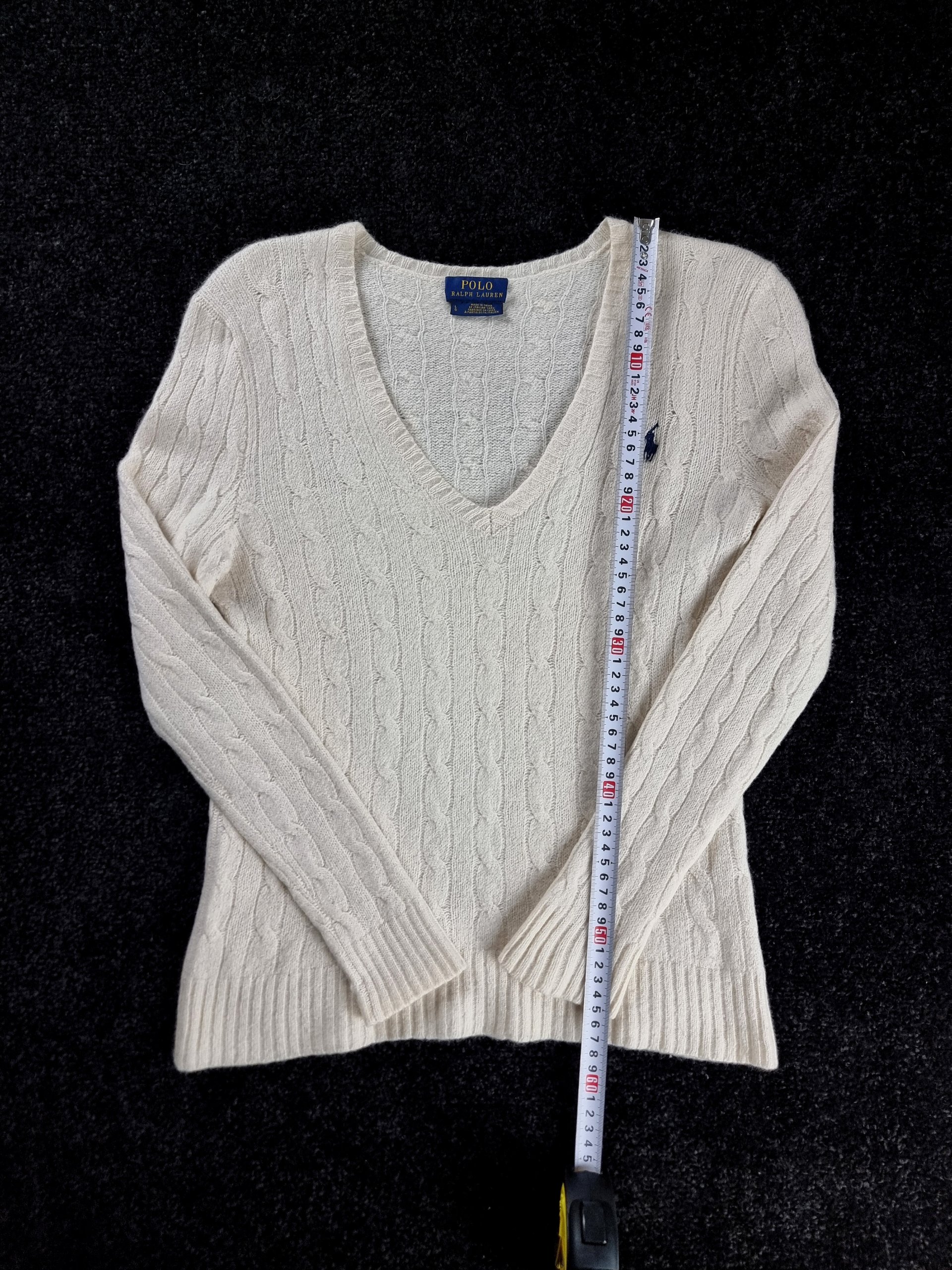 Sweater Cable Knit Polo Ralph Lauren Women's S White image 8