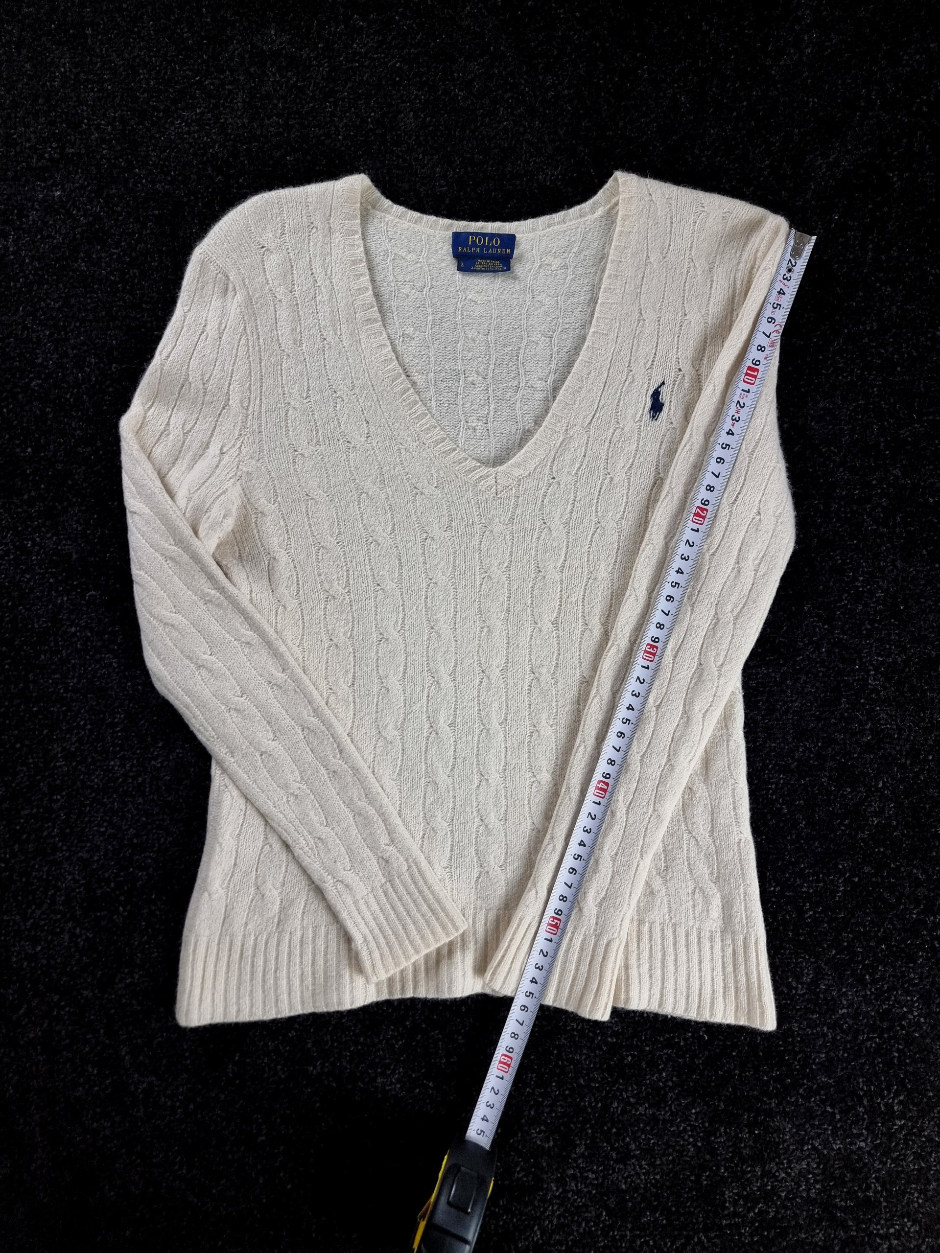 Sweater Cable Knit Polo Ralph Lauren Women's S White image 9