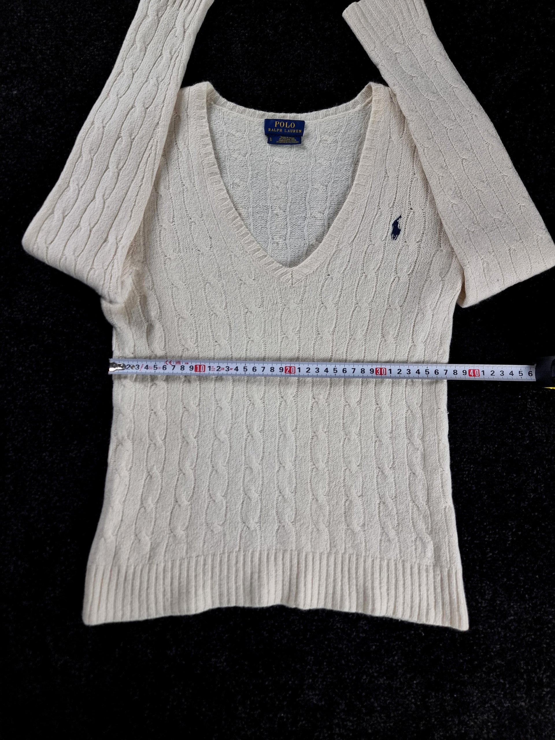 Sweater Cable Knit Polo Ralph Lauren Women's S White image 10