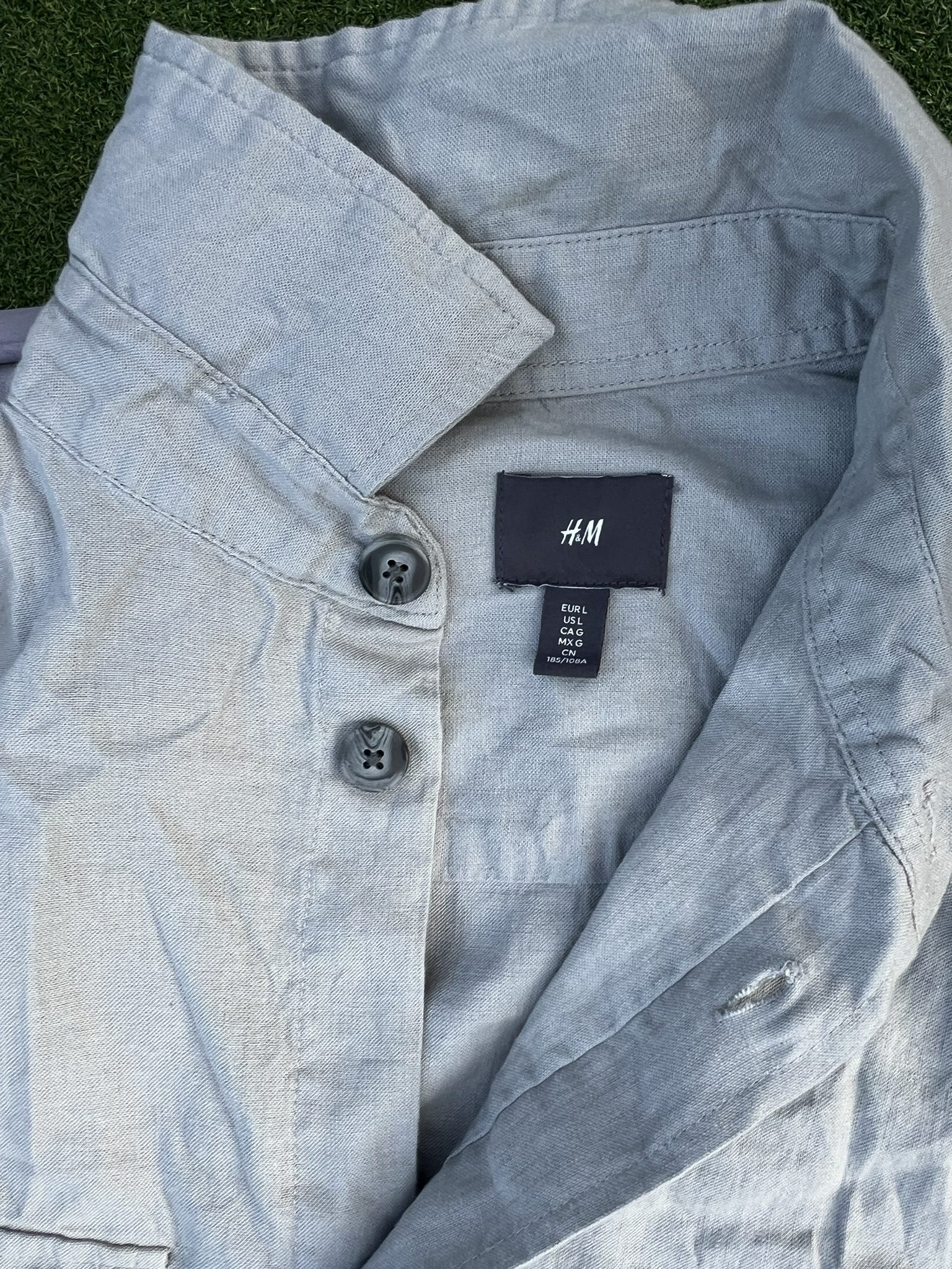 H&M Grey Cotton UShirt Large image 2