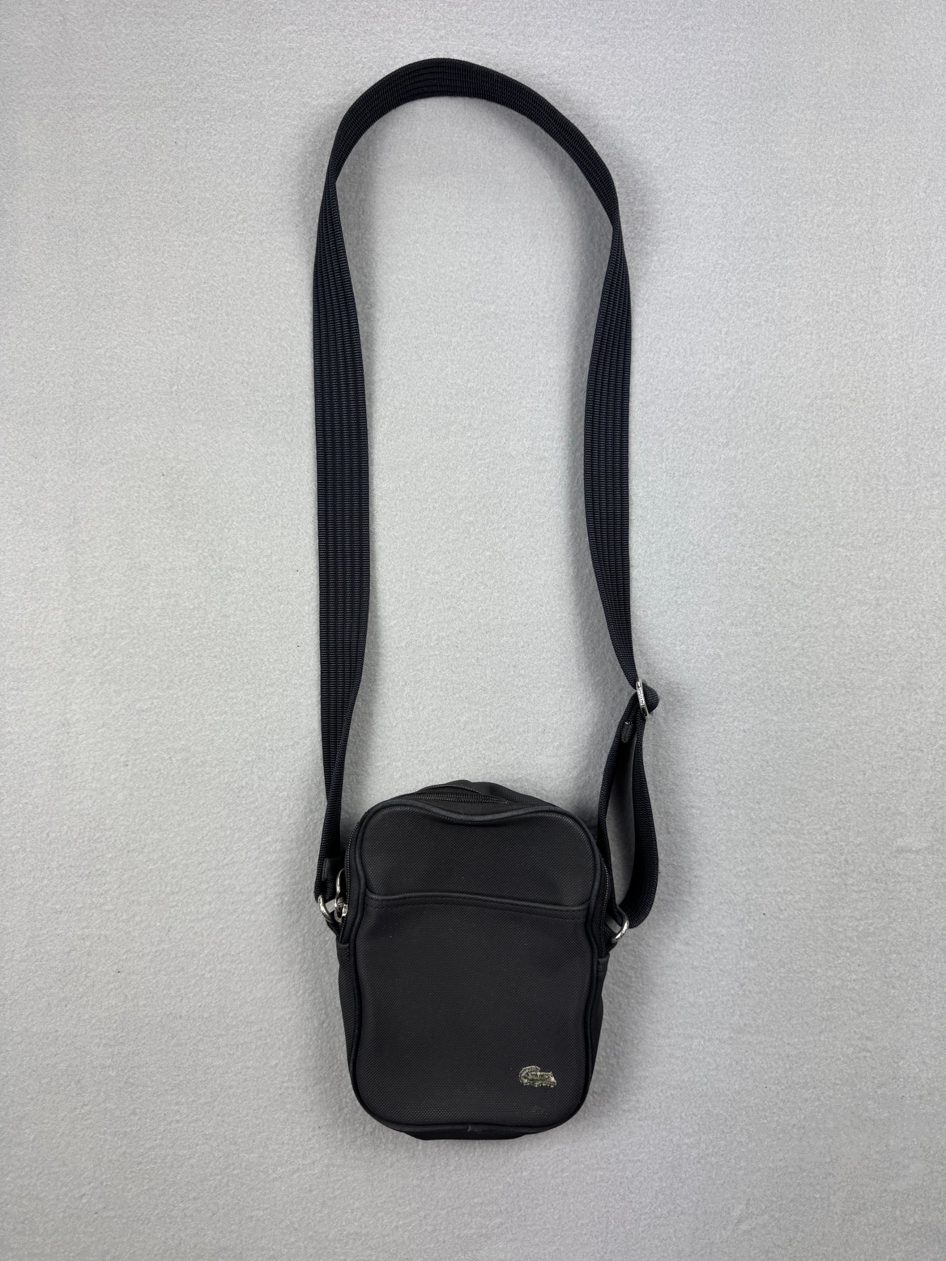 Lacoste Vintage Black Crossbody Messenger Bag One Size Adjustable Strap