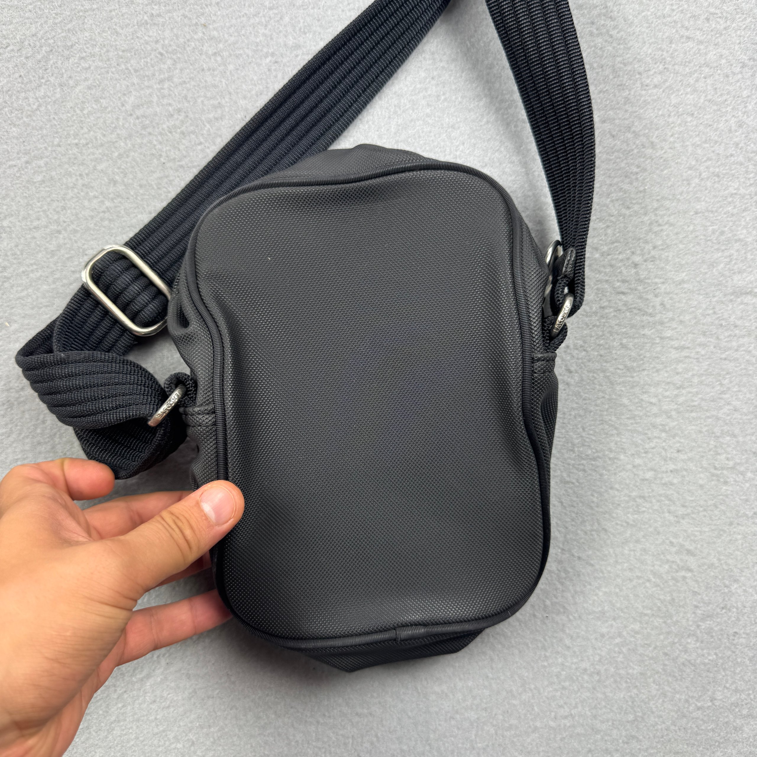 Lacoste Vintage Black Crossbody Messenger Bag One Size Adjustable Strap image 5