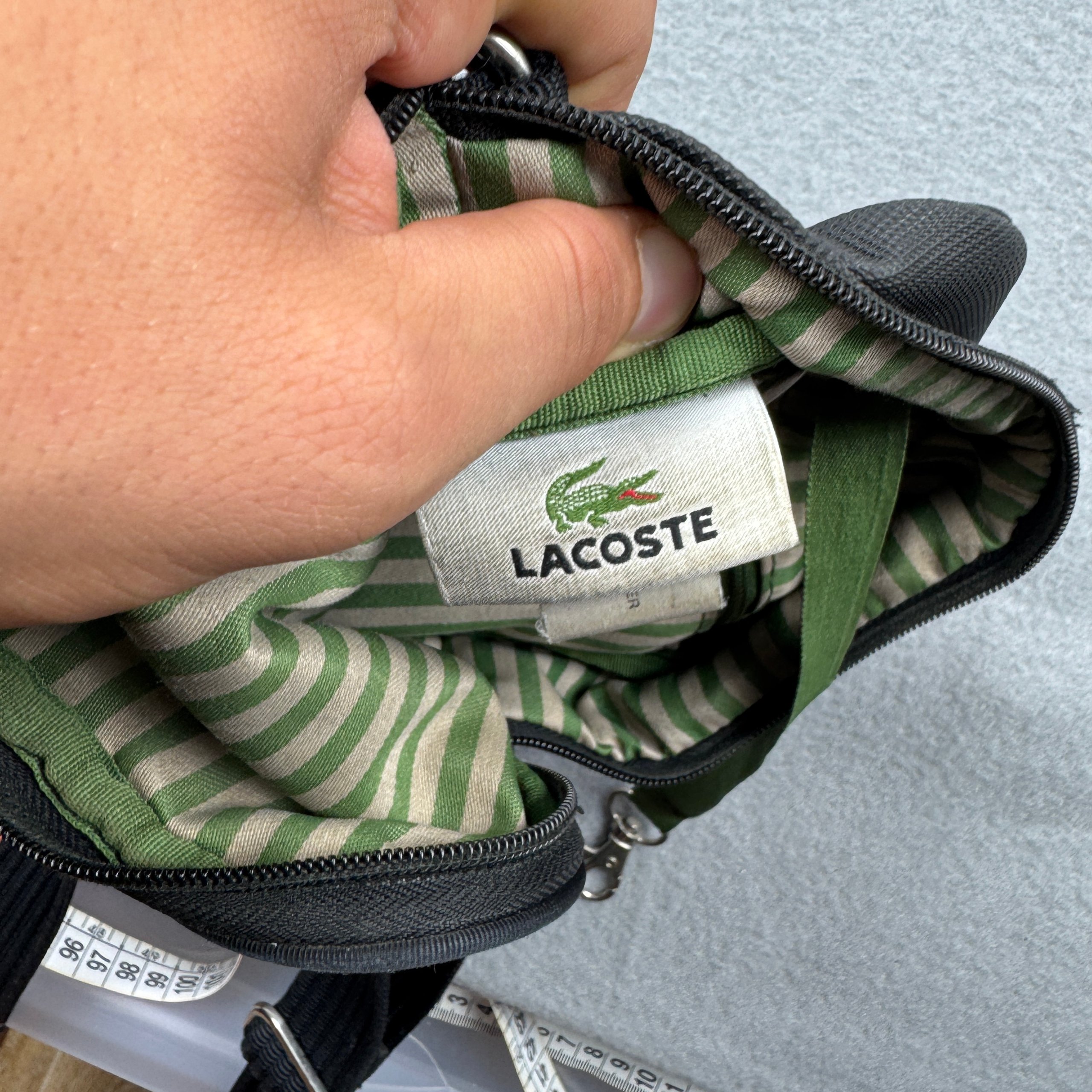 Lacoste Vintage Black Crossbody Messenger Bag One Size Adjustable Strap image 8