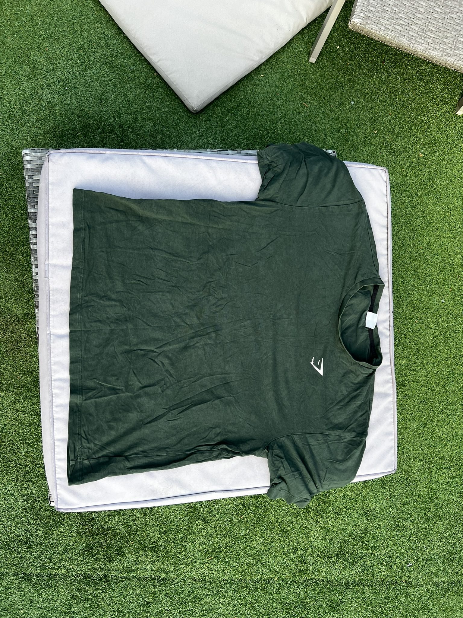 Gymshark Men's Dark Green Logo T-Shirt Large