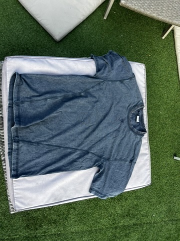 Gymshark Men's Blue Washed Cotton T-Shirt Medium