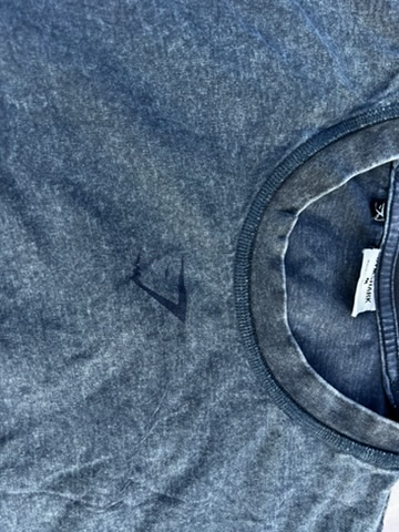 Gymshark Men's Blue Washed Cotton T-Shirt Medium image 2