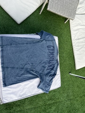 Gymshark Men's Blue Washed Cotton T-Shirt Medium image 4