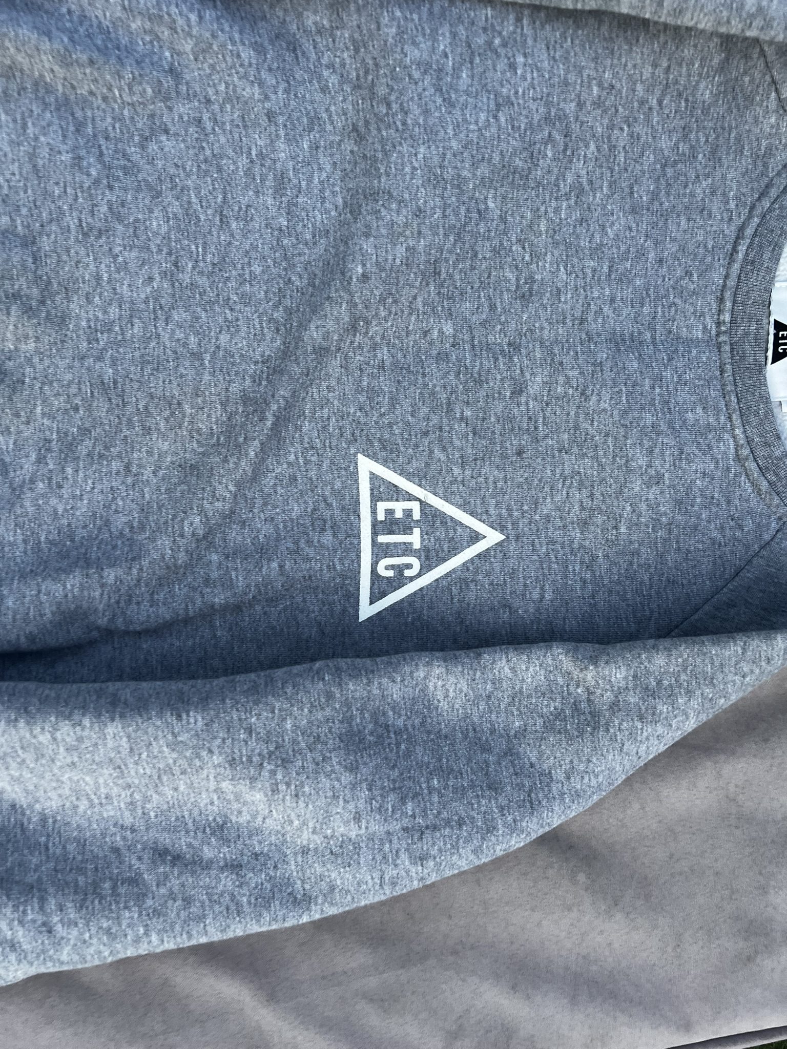 ETC Grey Unisex Cotton Fleece Sweatshirt Large image 2