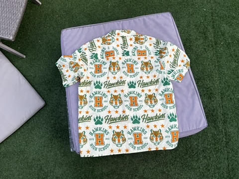 H&M White & Orange & Green Hawkins Relaxed Fit Shirt Medium image 3
