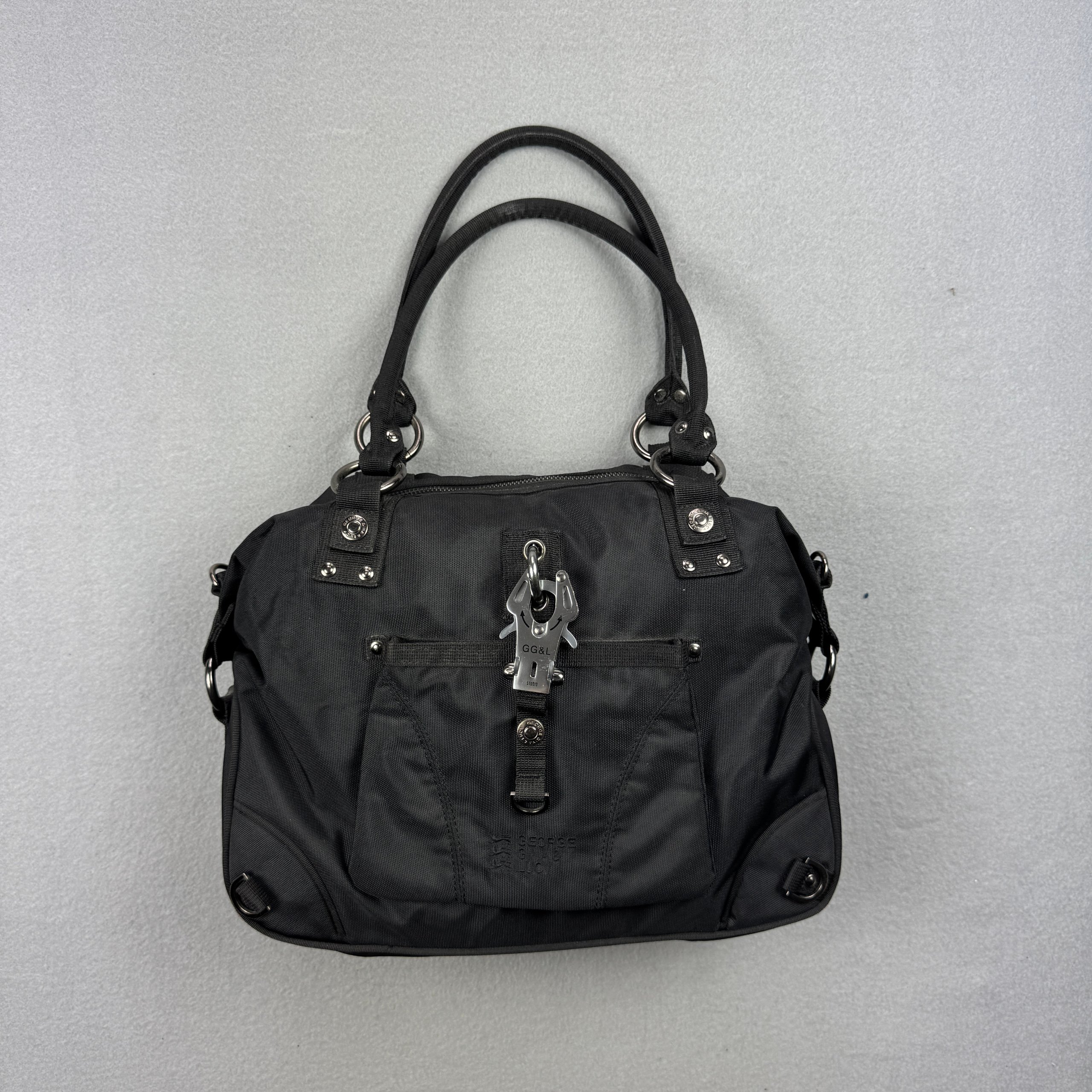 George Gina & Lucy Bahlsy Y2K GGL Avante-garde Black Nylon Tote Bag One Size