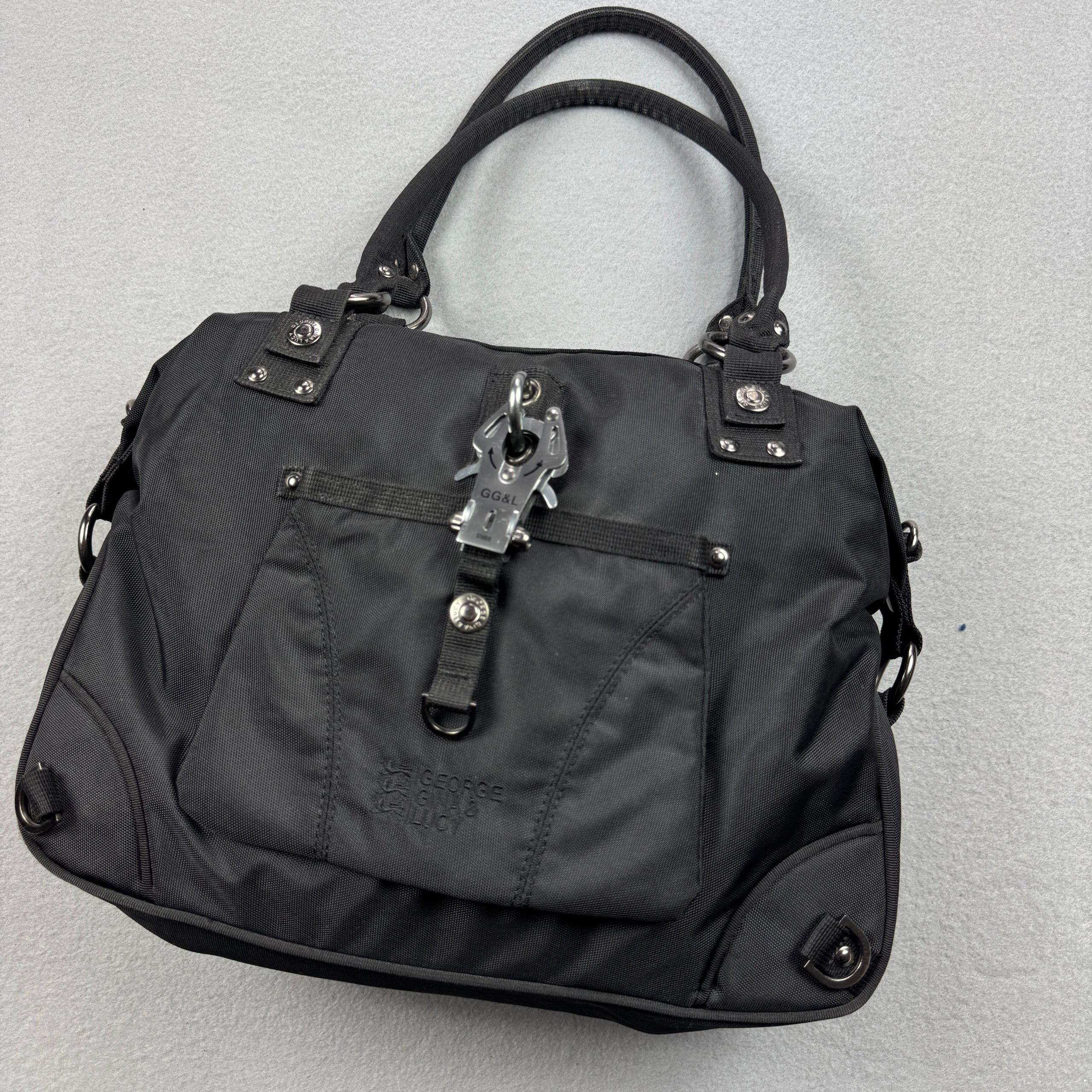 George Gina & Lucy Bahlsy Y2K GGL Avante-garde Black Nylon Tote Bag One Size image 3