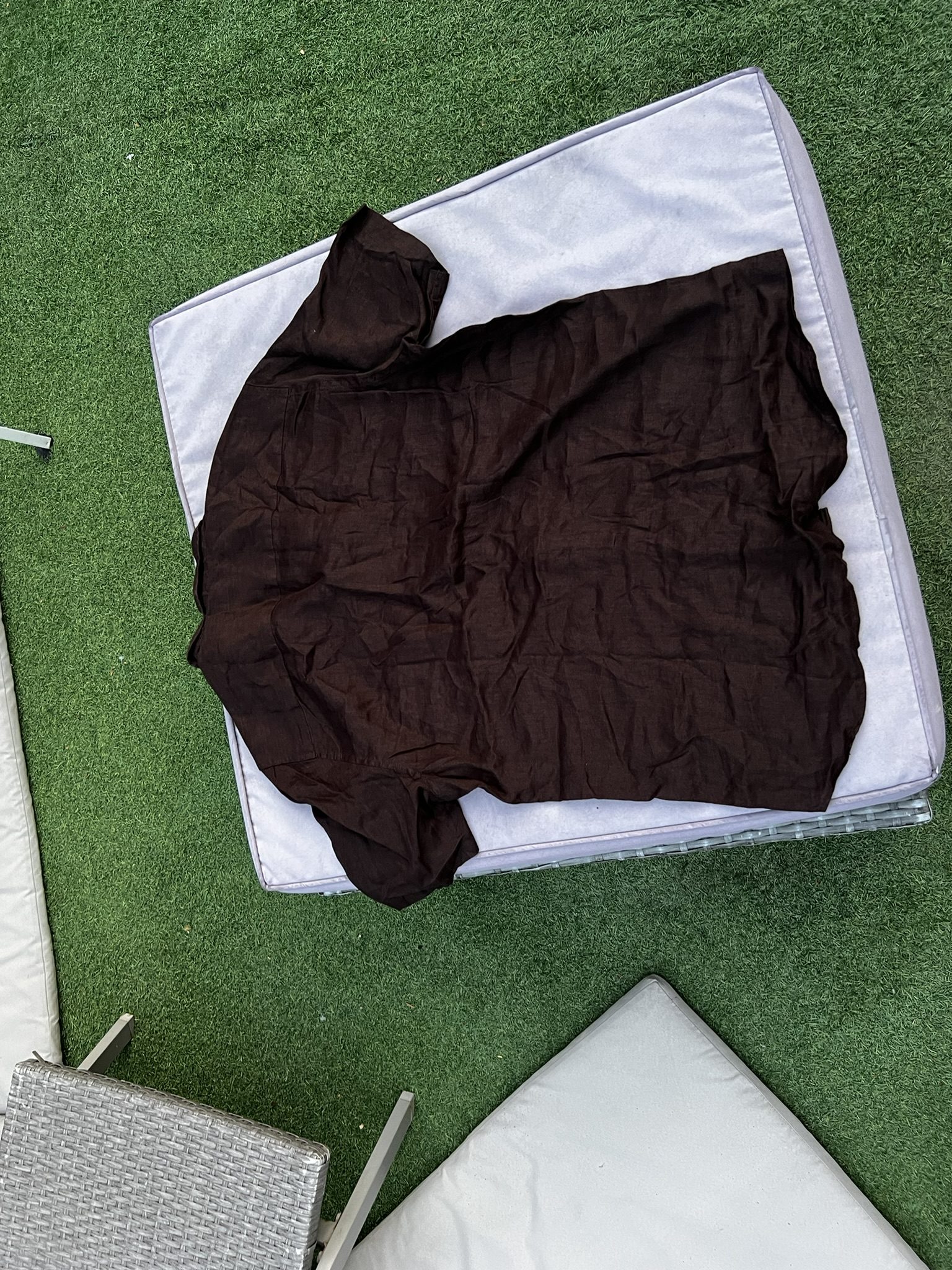 H&M Brown Regular Fit Men's Linen Shirt Medium image 3