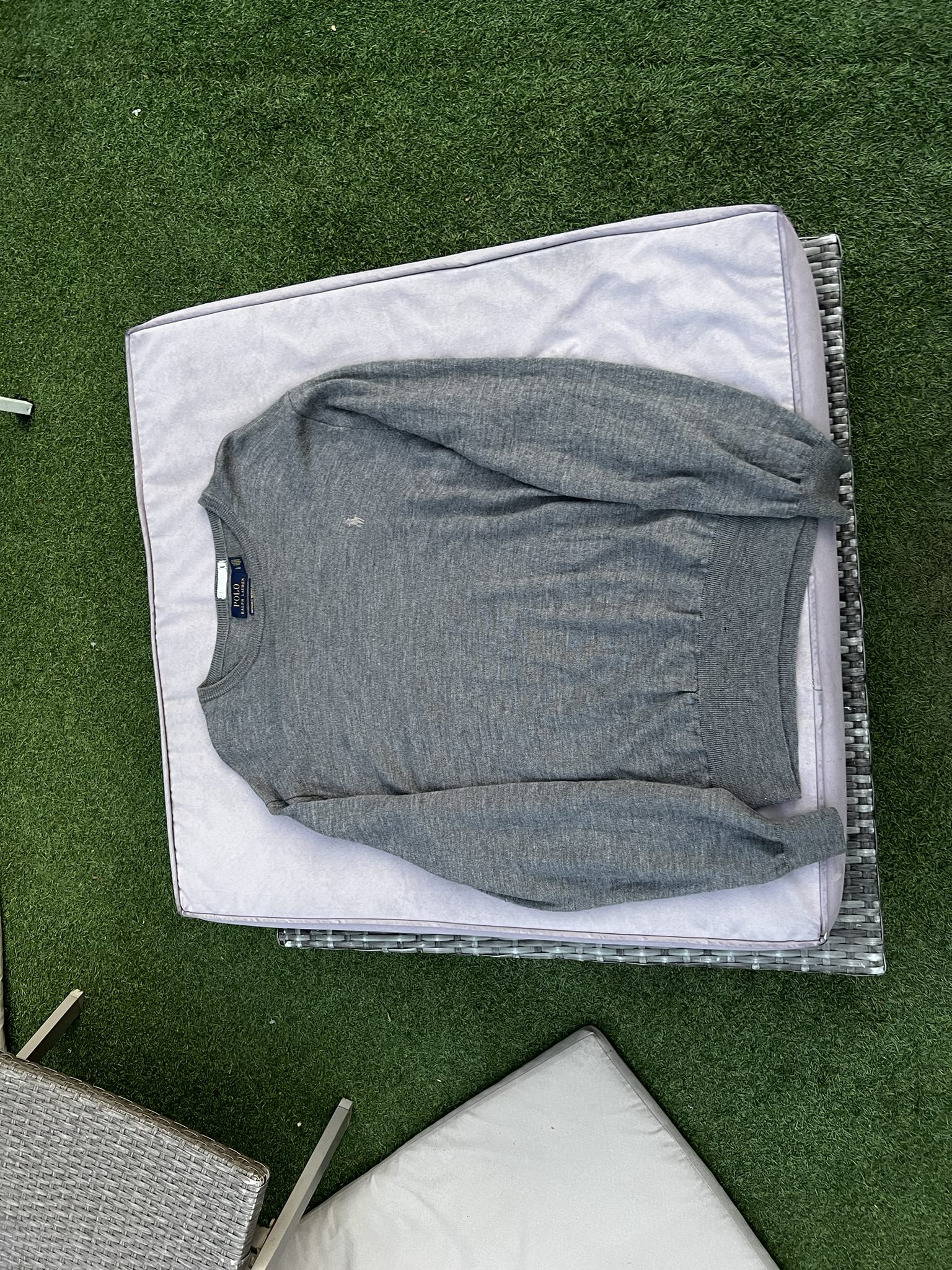 Polo Ralph Lauren Grey Merino Wool Sweater Large