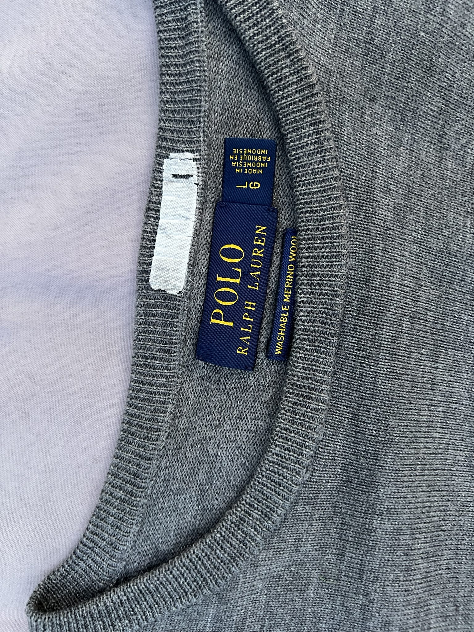 Polo Ralph Lauren Grey Merino Wool Sweater Large image 2