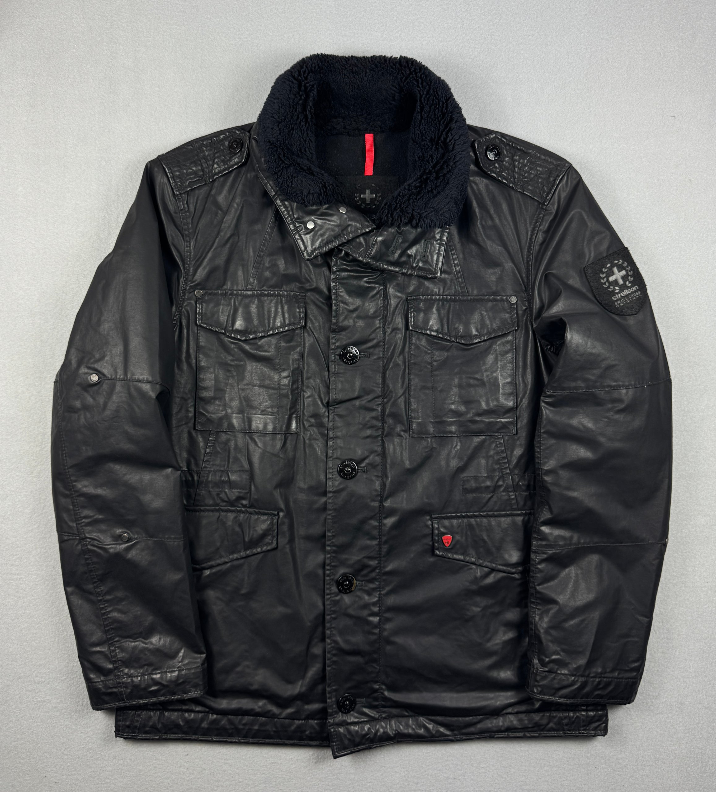 Strellson Swiss Cross Revival-W Black Faux Jacket Sherpa Size L