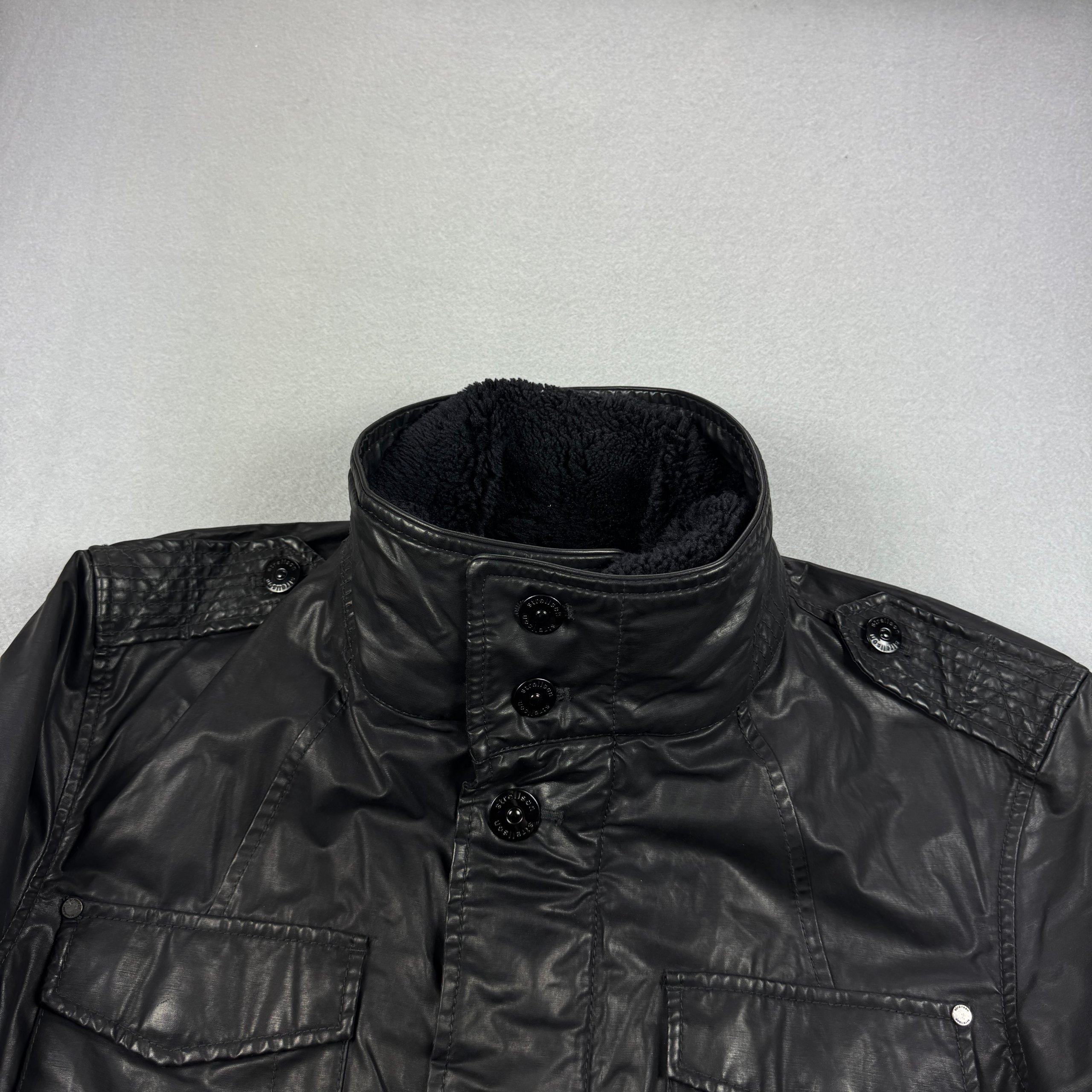 Strellson Swiss Cross Revival-W Black Faux Jacket Sherpa Size L image 8