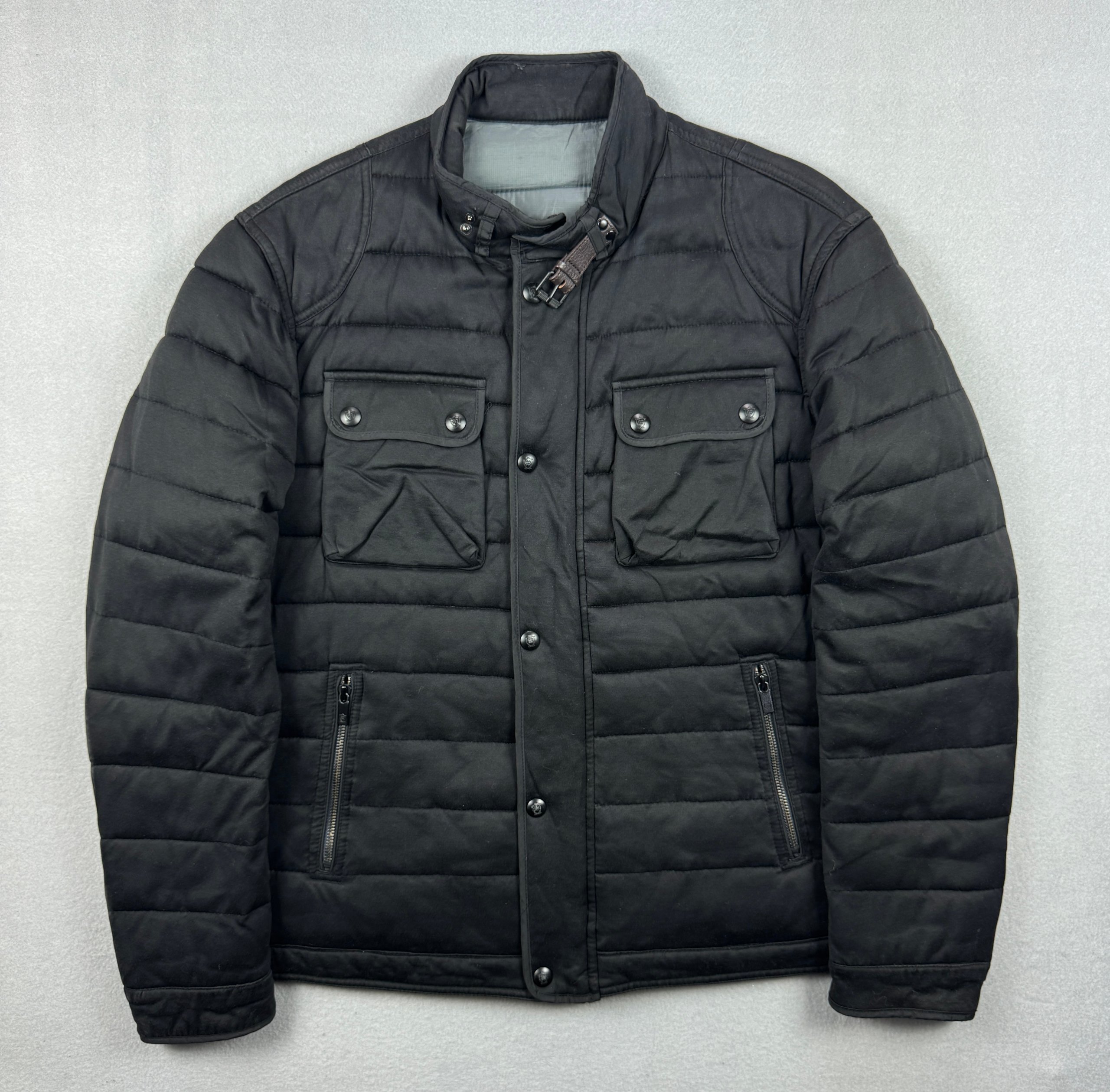 Men`s Massimo Dutti Black Quilted Warm Jacket Size L-XL