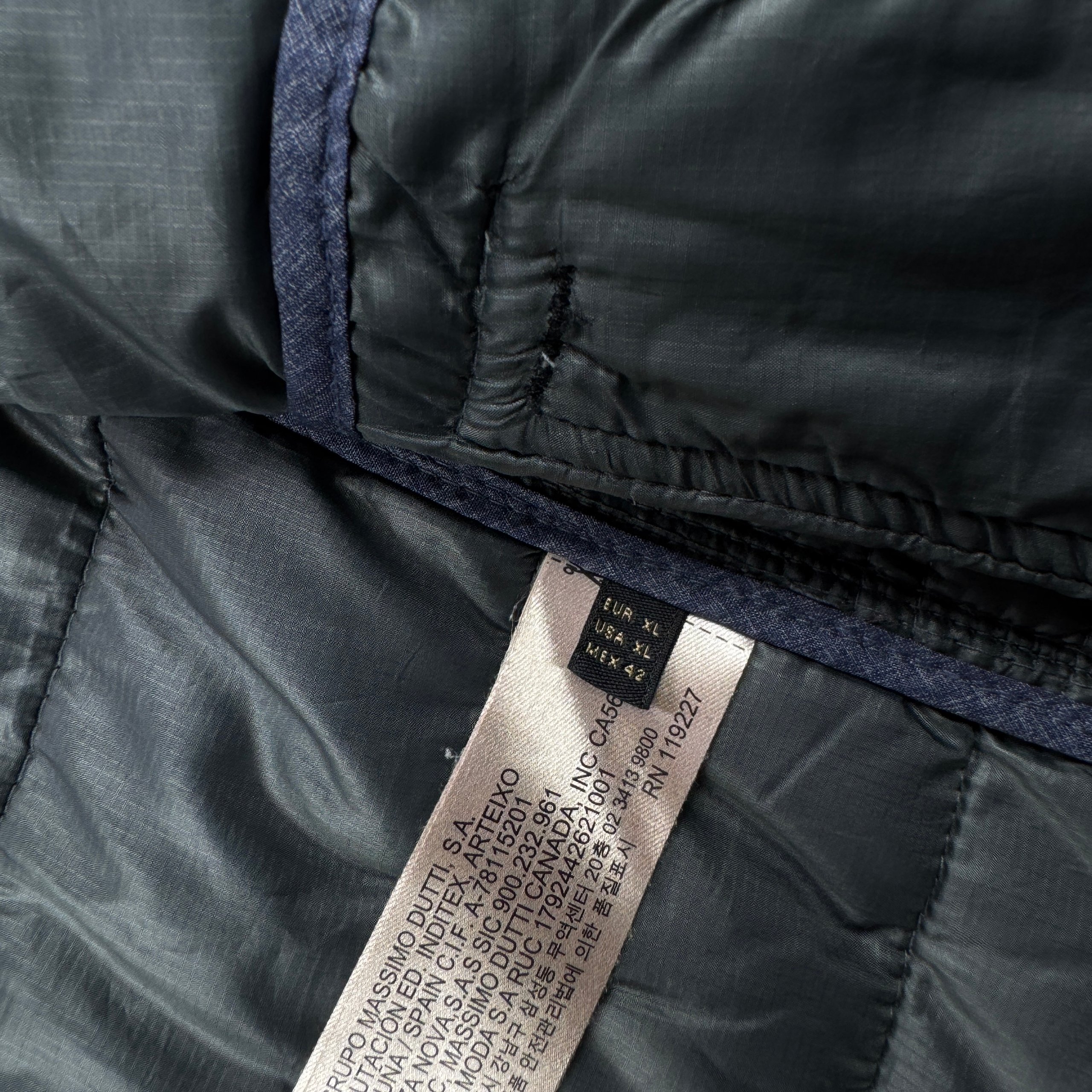 Men`s Massimo Dutti Black Quilted Warm Jacket Size L-XL image 10