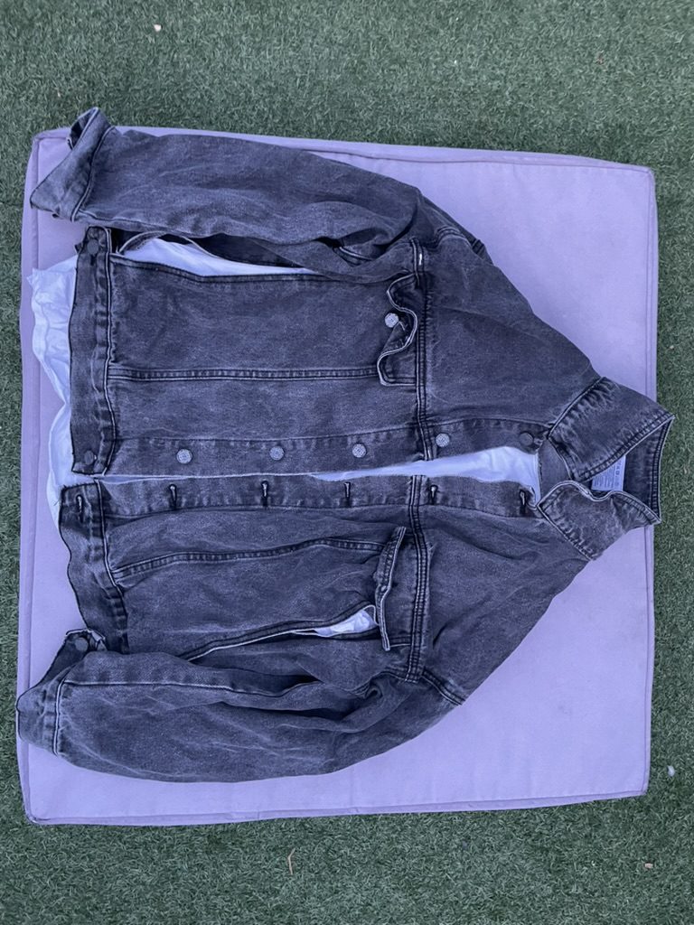 Mango Grey Denim Jacket Medium Lightweight Style Design