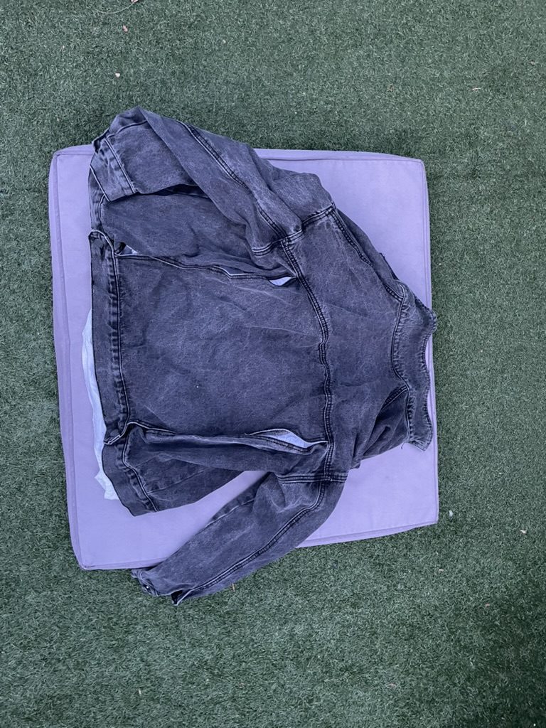 Mango Grey Denim Jacket Medium Lightweight Style Design image 5