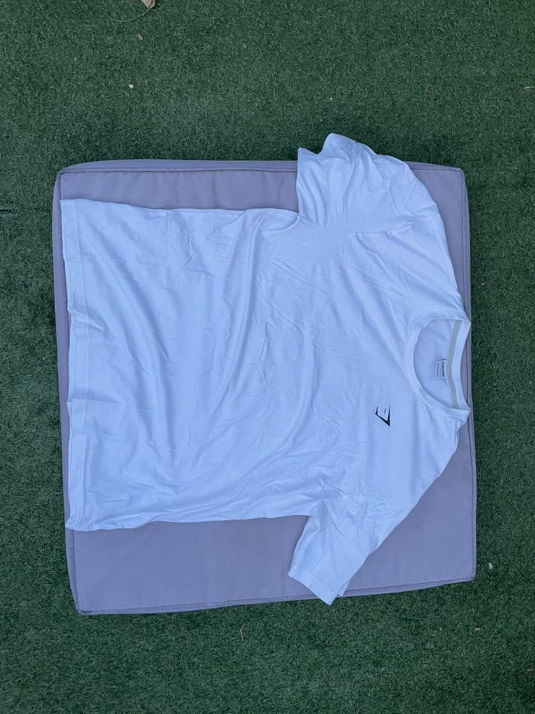 Gymshark White Men's T-Shirt Large Minimal Logo