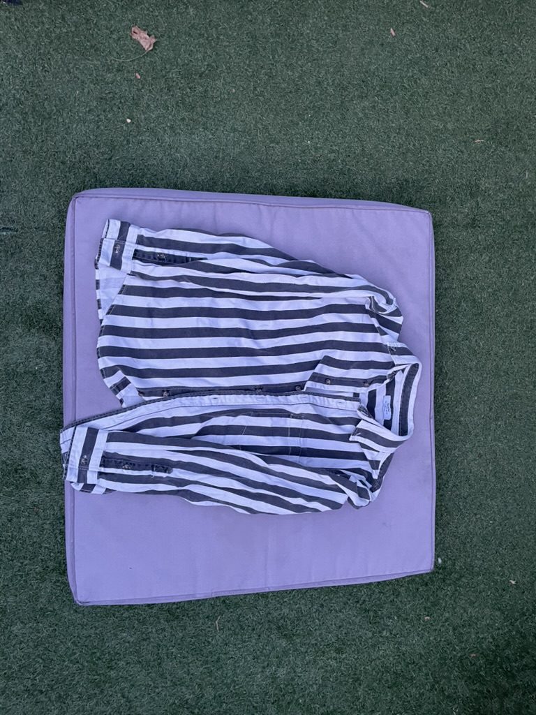 Bershka Black & White Striped Shirt Small