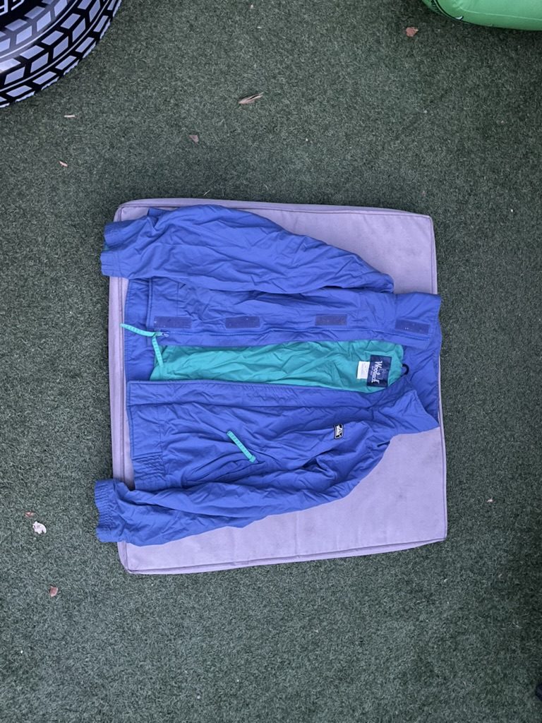 Woodchuck Blue & Green Lightweight Windbreaker Jacket Small