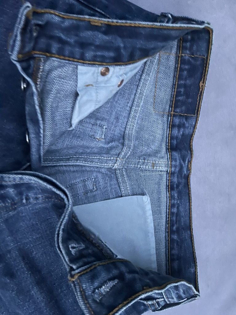 Levi's Blue 501 Denim Shorts Large Distressed Hem image 2