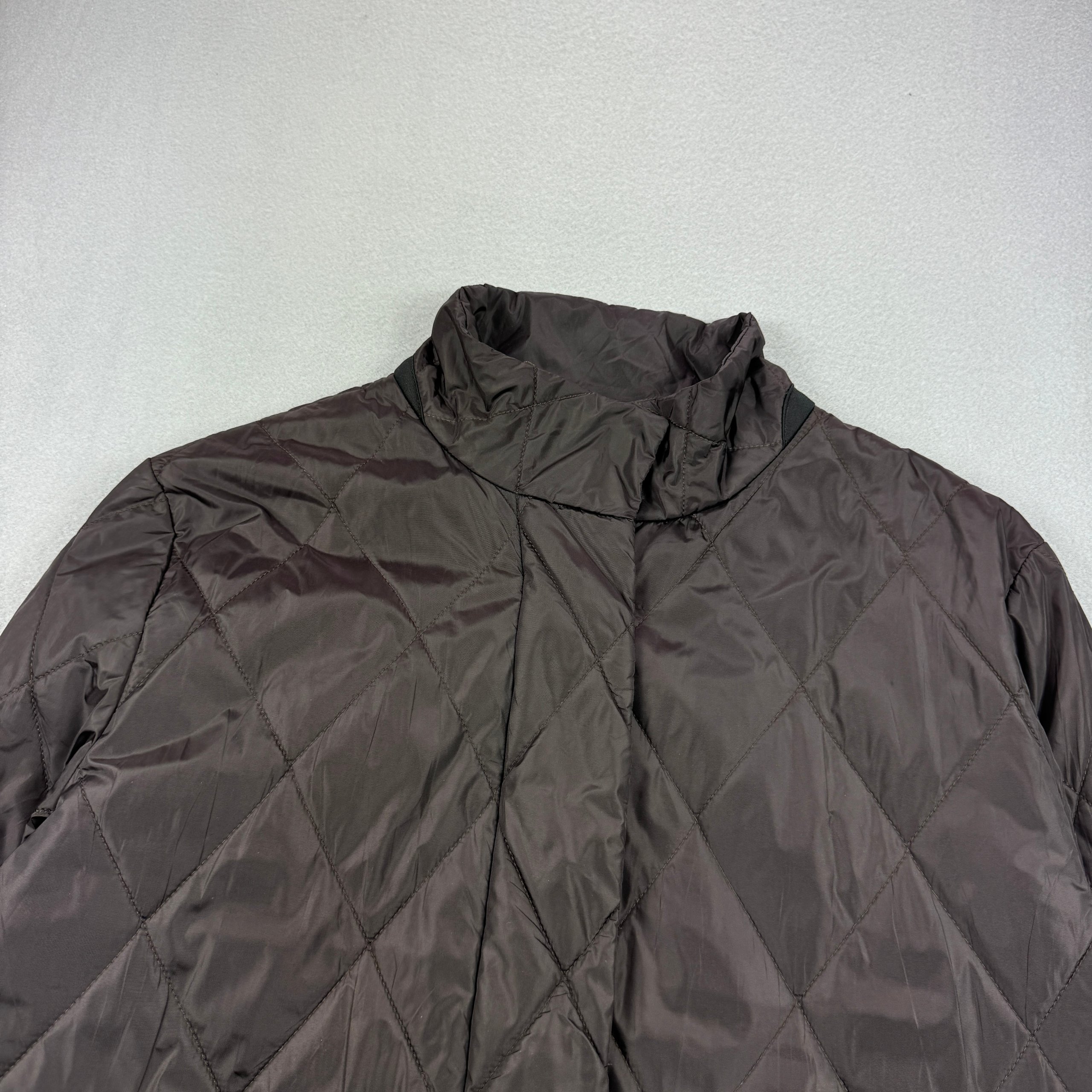 Burberry London Vintage Dark Brown Quilted Women`s Jacket Classic Check Lining Size 48 / XL image 7