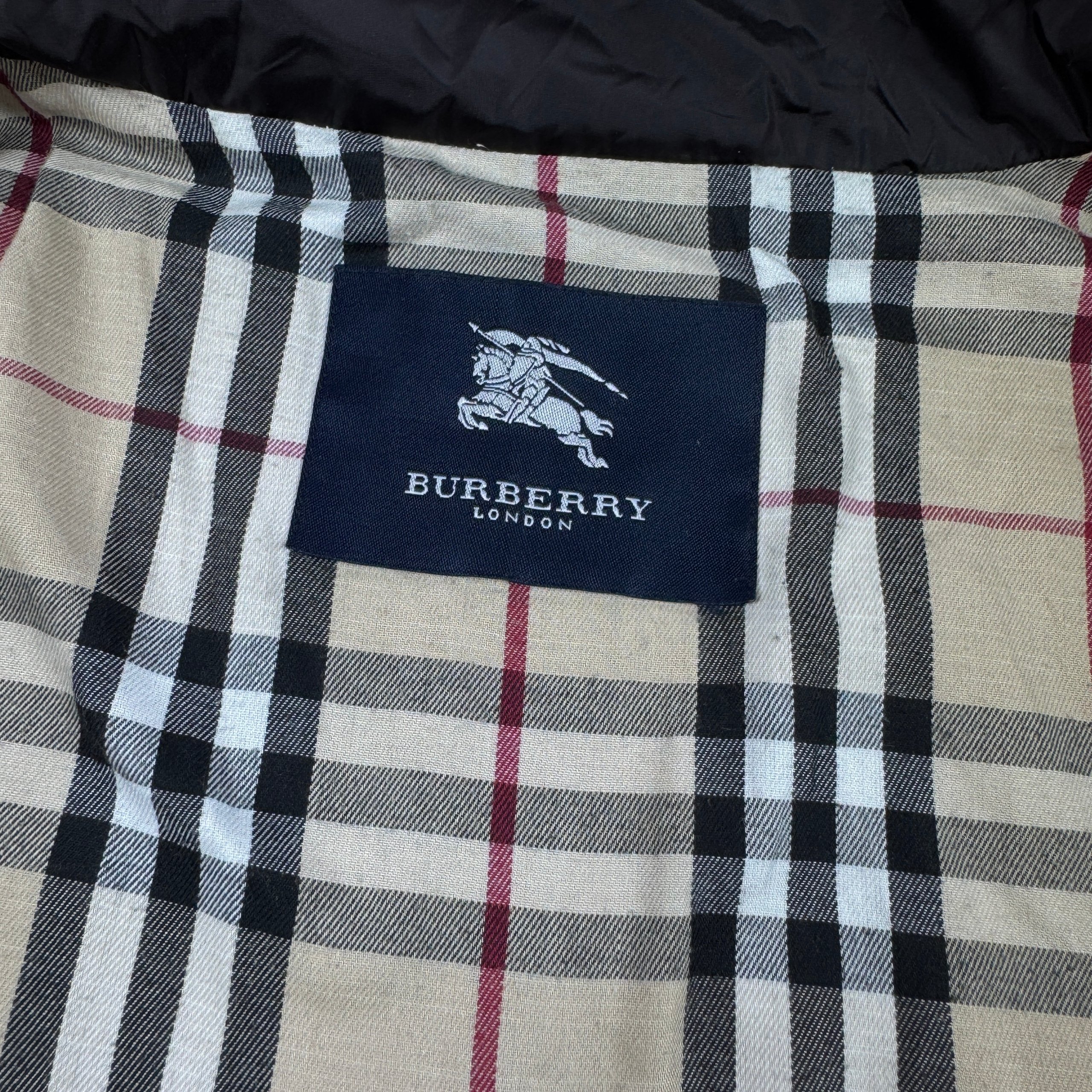 Burberry London Vintage Dark Brown Quilted Women`s Jacket Classic Check Lining Size 48 / XL image 9