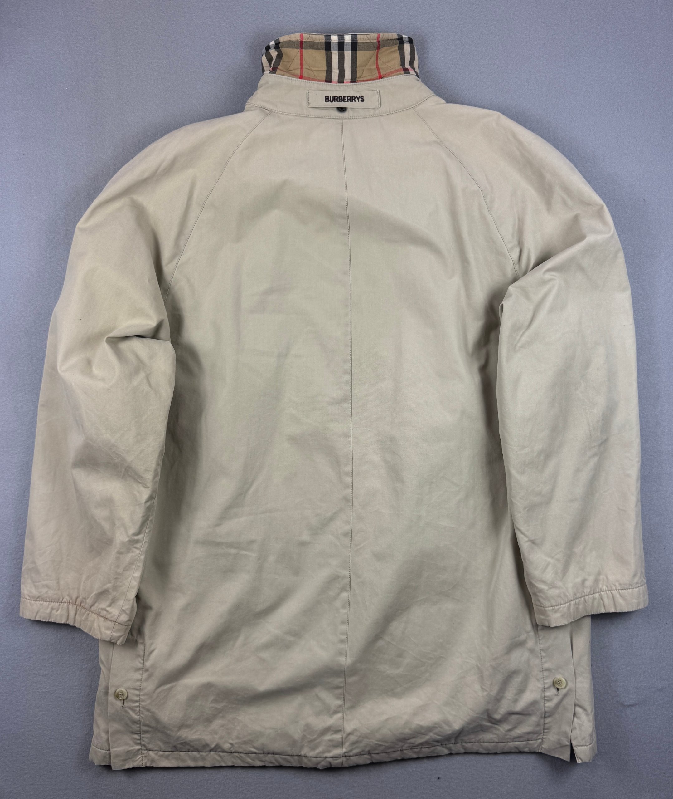 Burberrys Vintage Beige Cotton Men`s Jacket Classic Check Lining Size 56 / XXL image 3