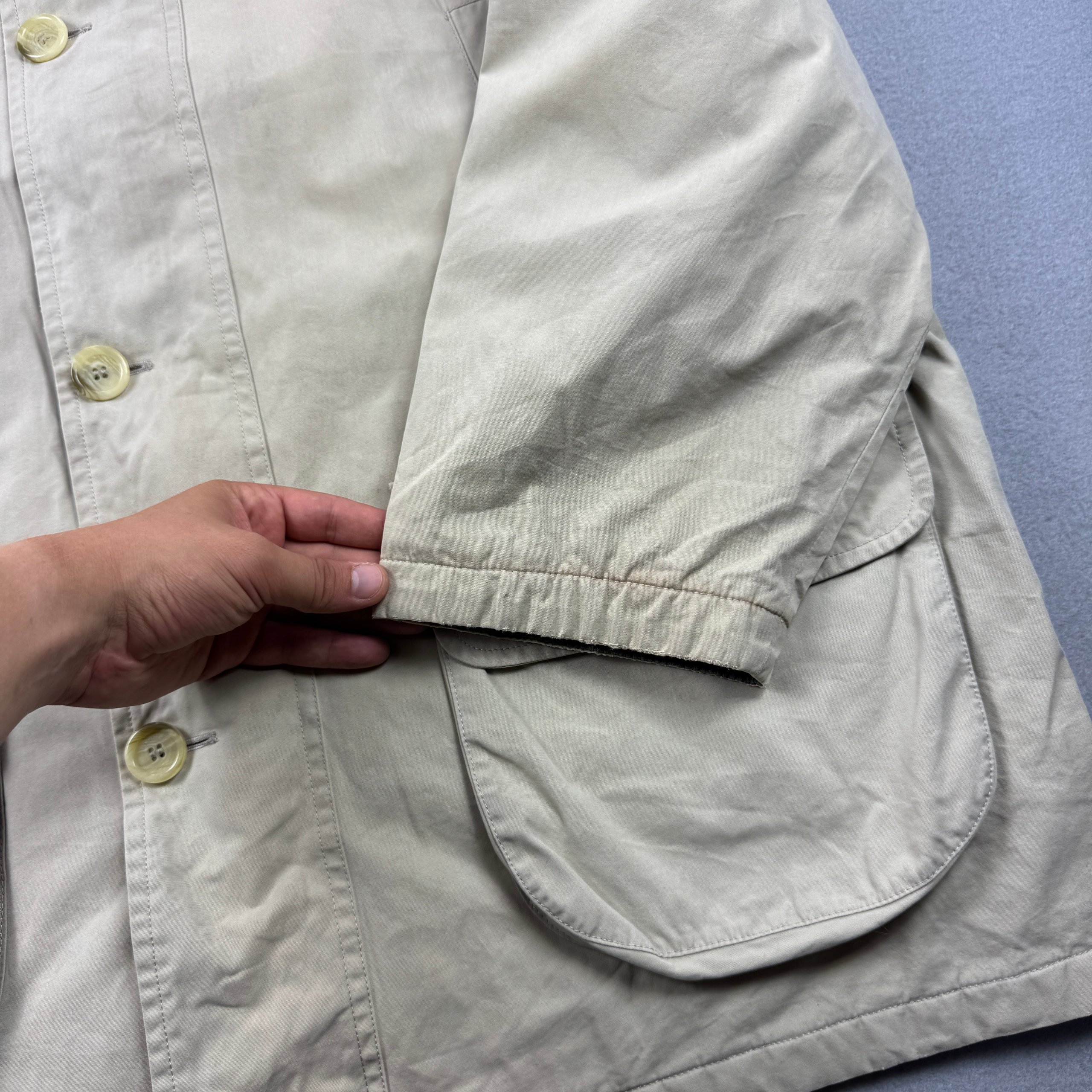 Burberrys Vintage Beige Cotton Men`s Jacket Classic Check Lining Size 56 / XXL image 9