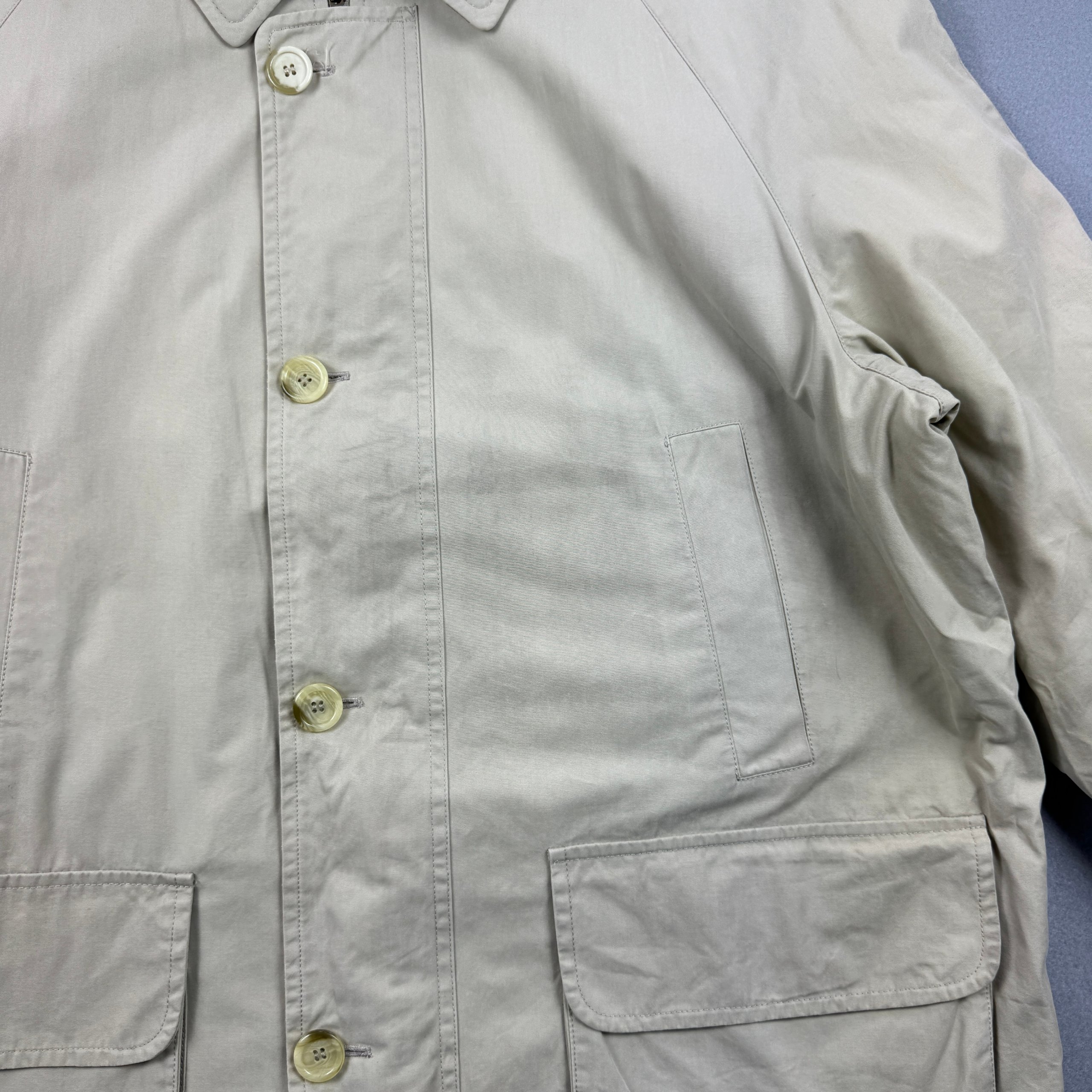 Burberrys Vintage Beige Cotton Men`s Jacket Classic Check Lining Size 56 / XXL image 10