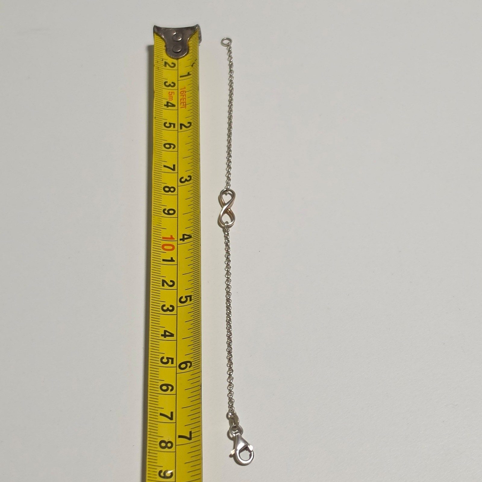 925 Sterling Silver Infinity Charm Chain Bracelet .b7 image 2